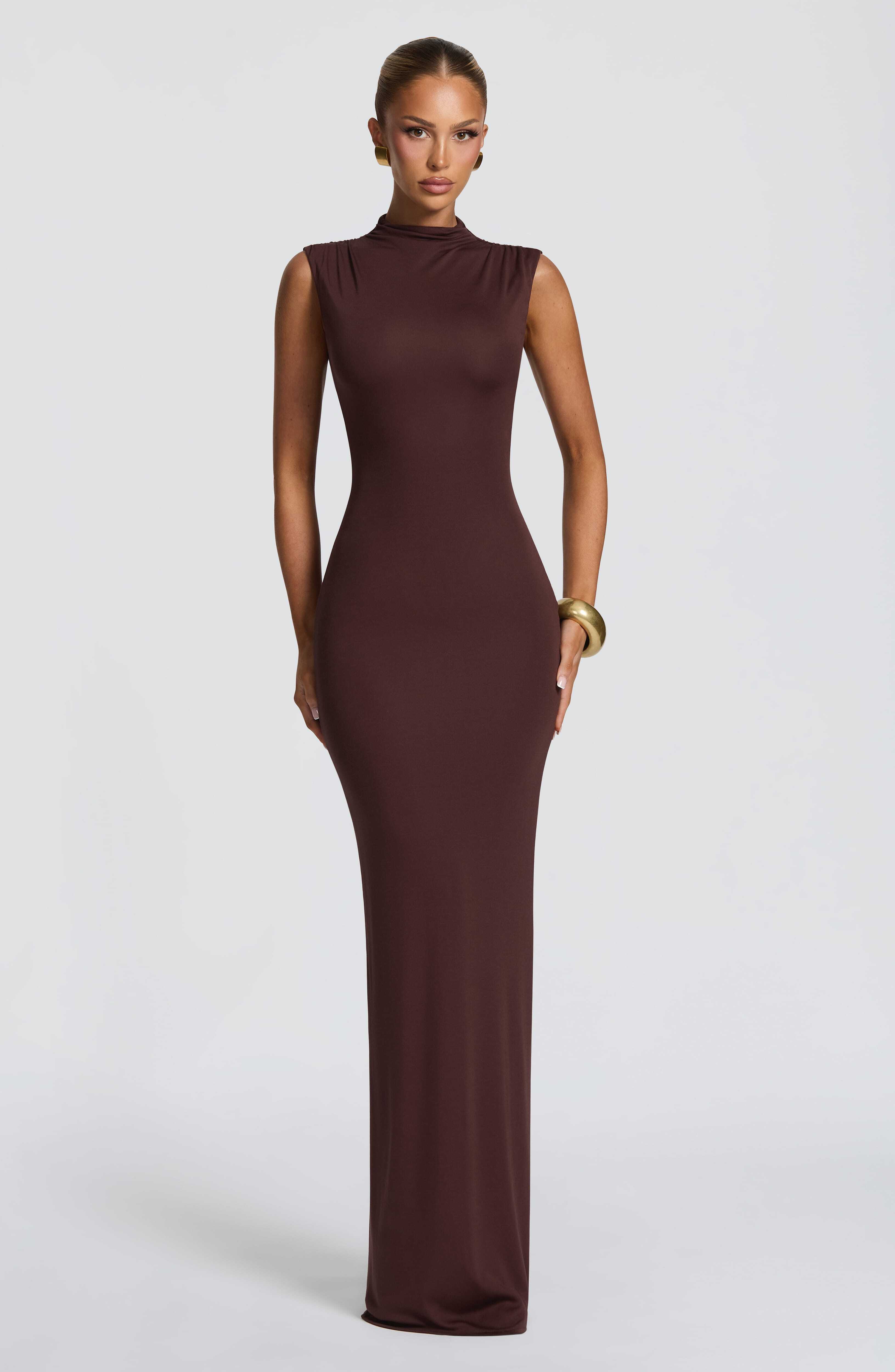 Soline Maxi Dress - Plum Brown - Image 6