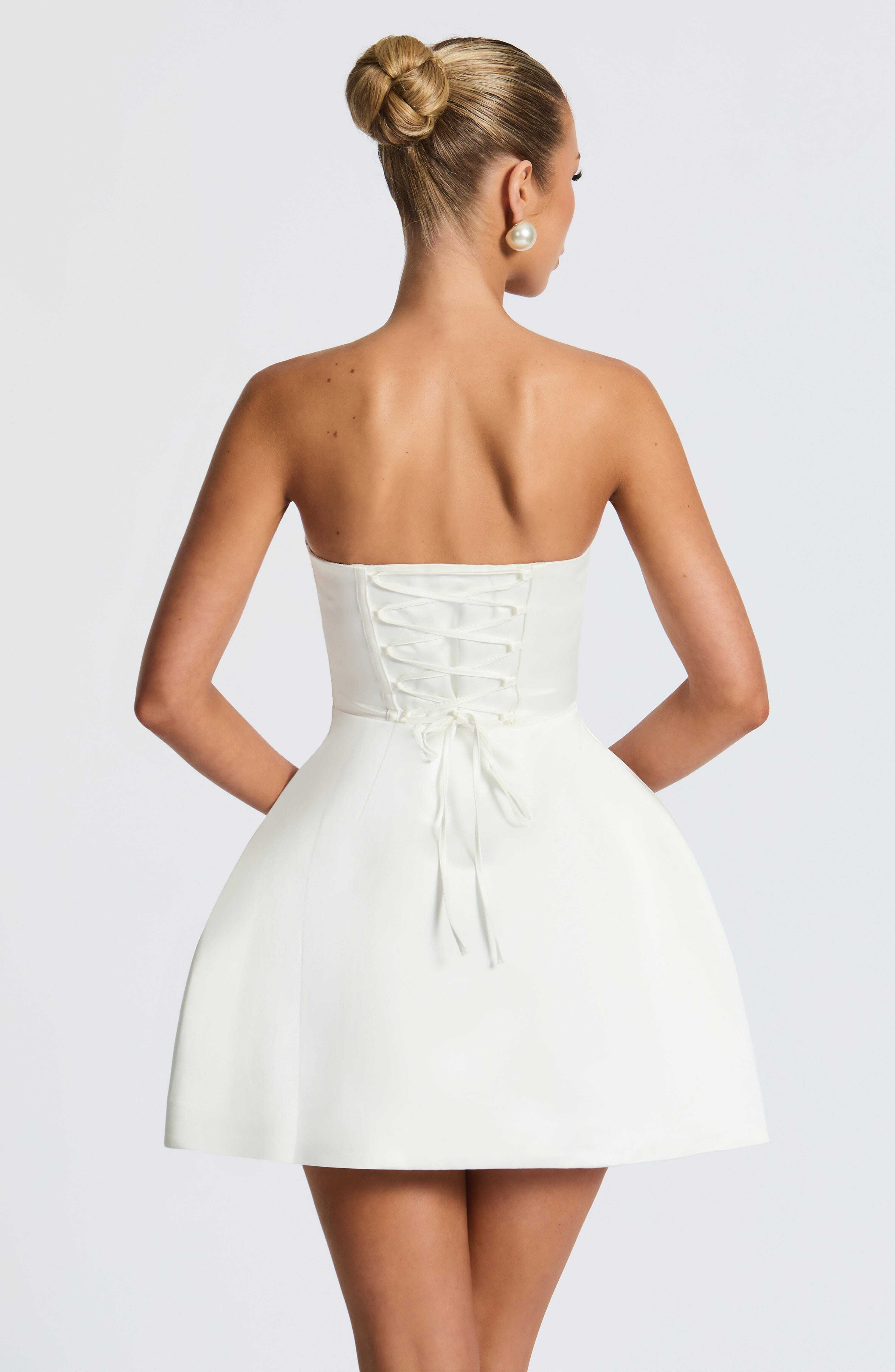 Abbey Mini Dress - Ivory - Image 7