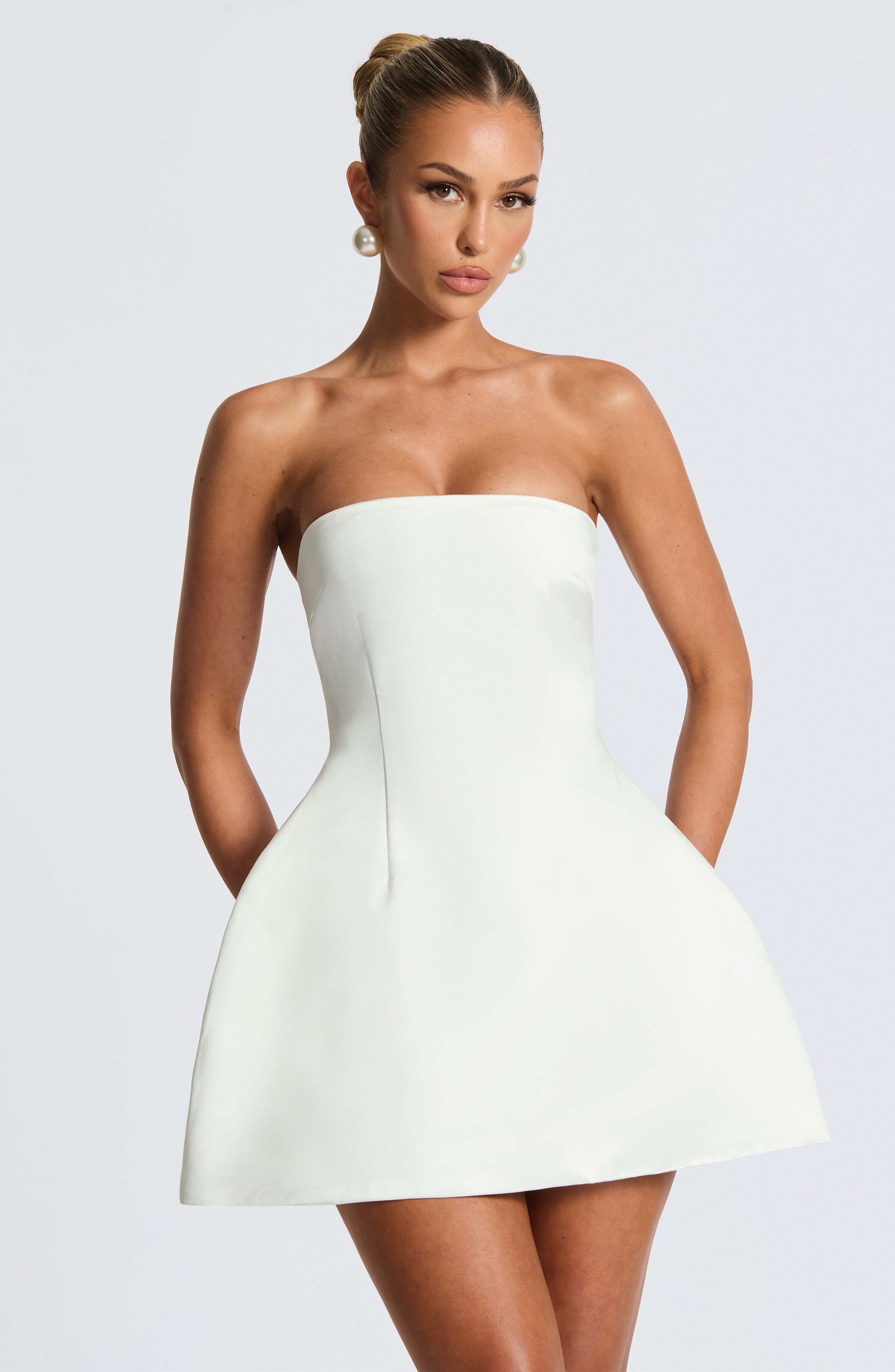 Abbey Mini Dress - Ivory - Image 8
