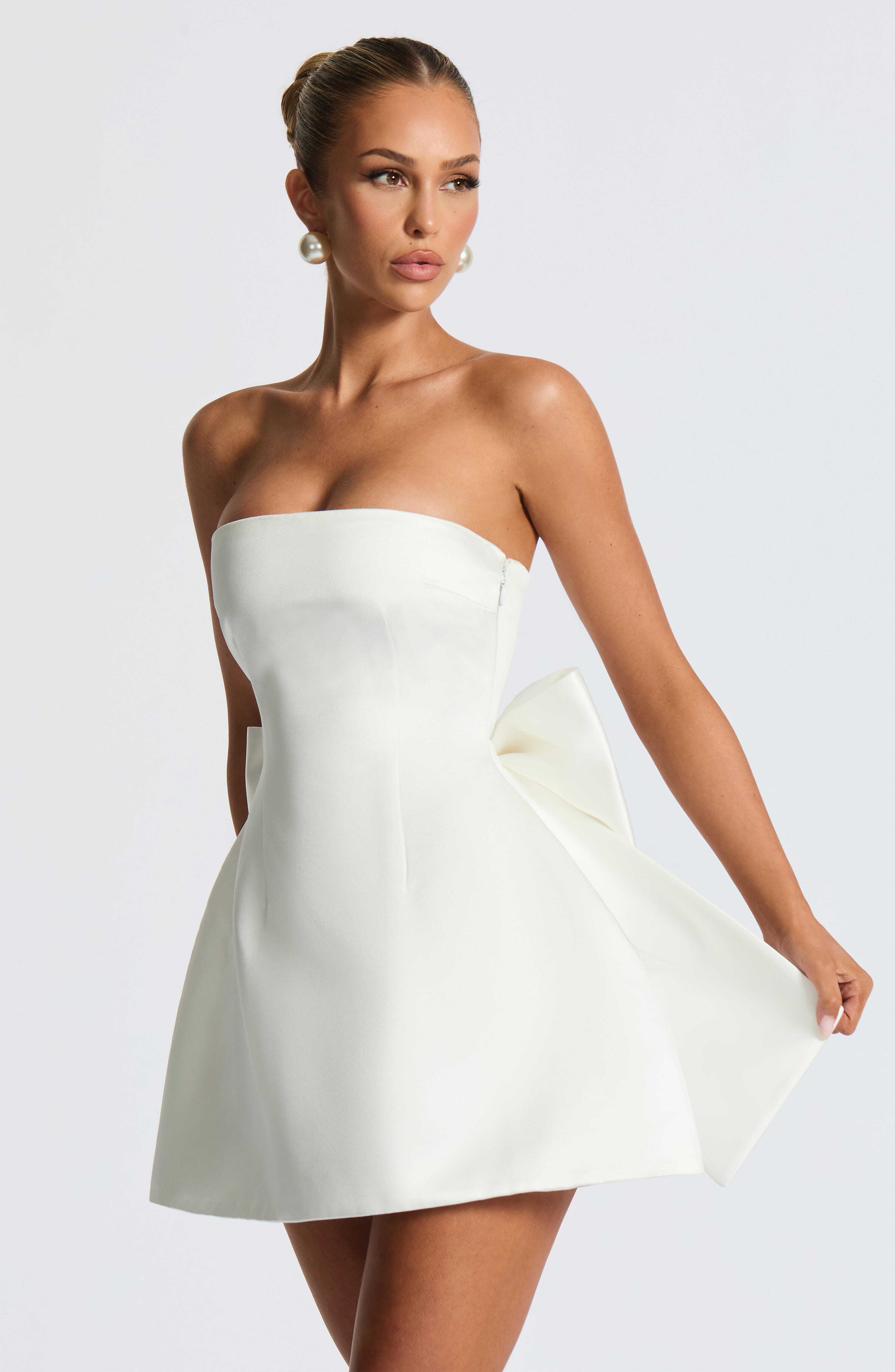 Abbey Mini Dress - Ivory - Image 6