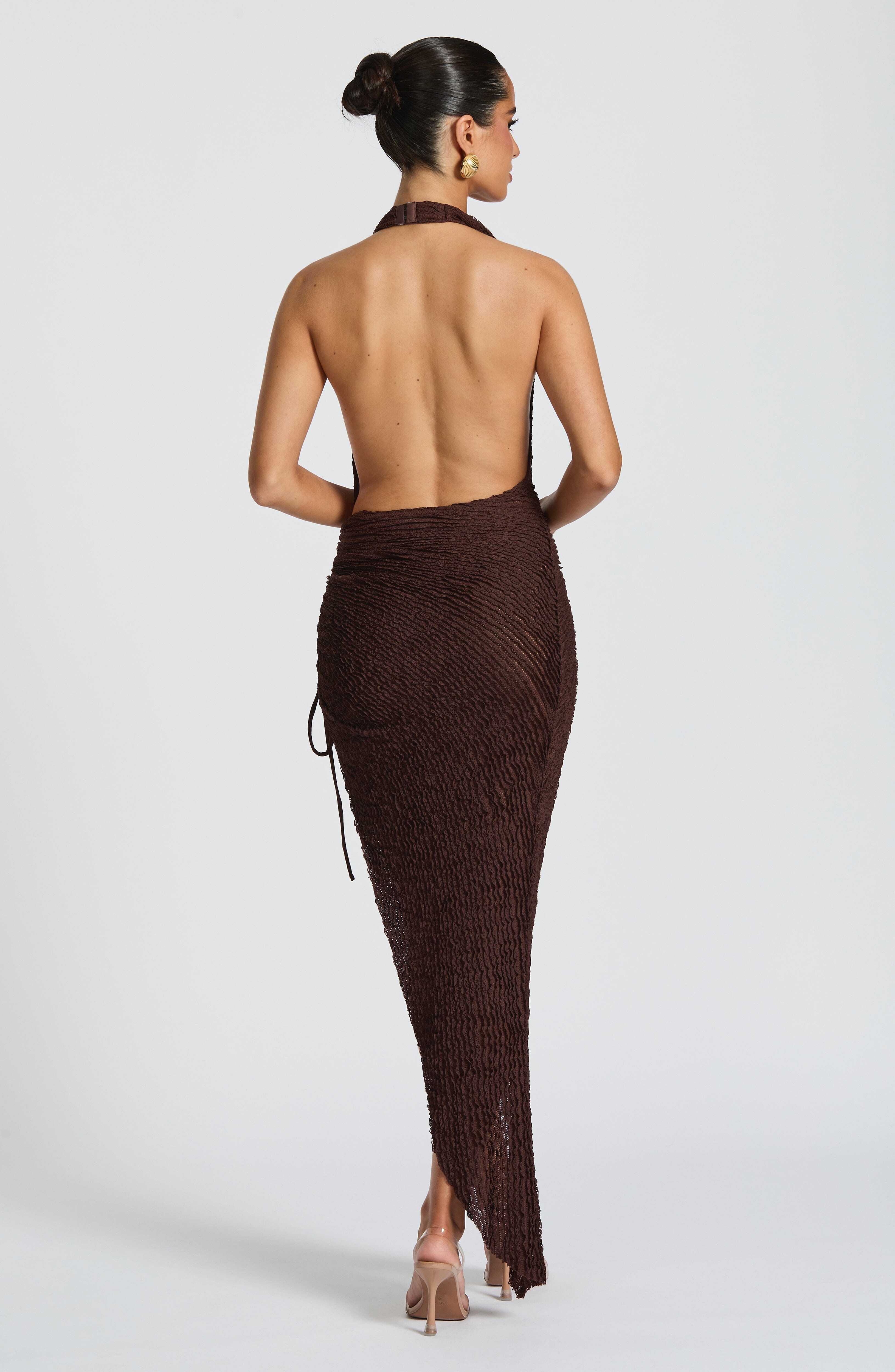 Airla Midi Dress - Plum Brown - Image 4
