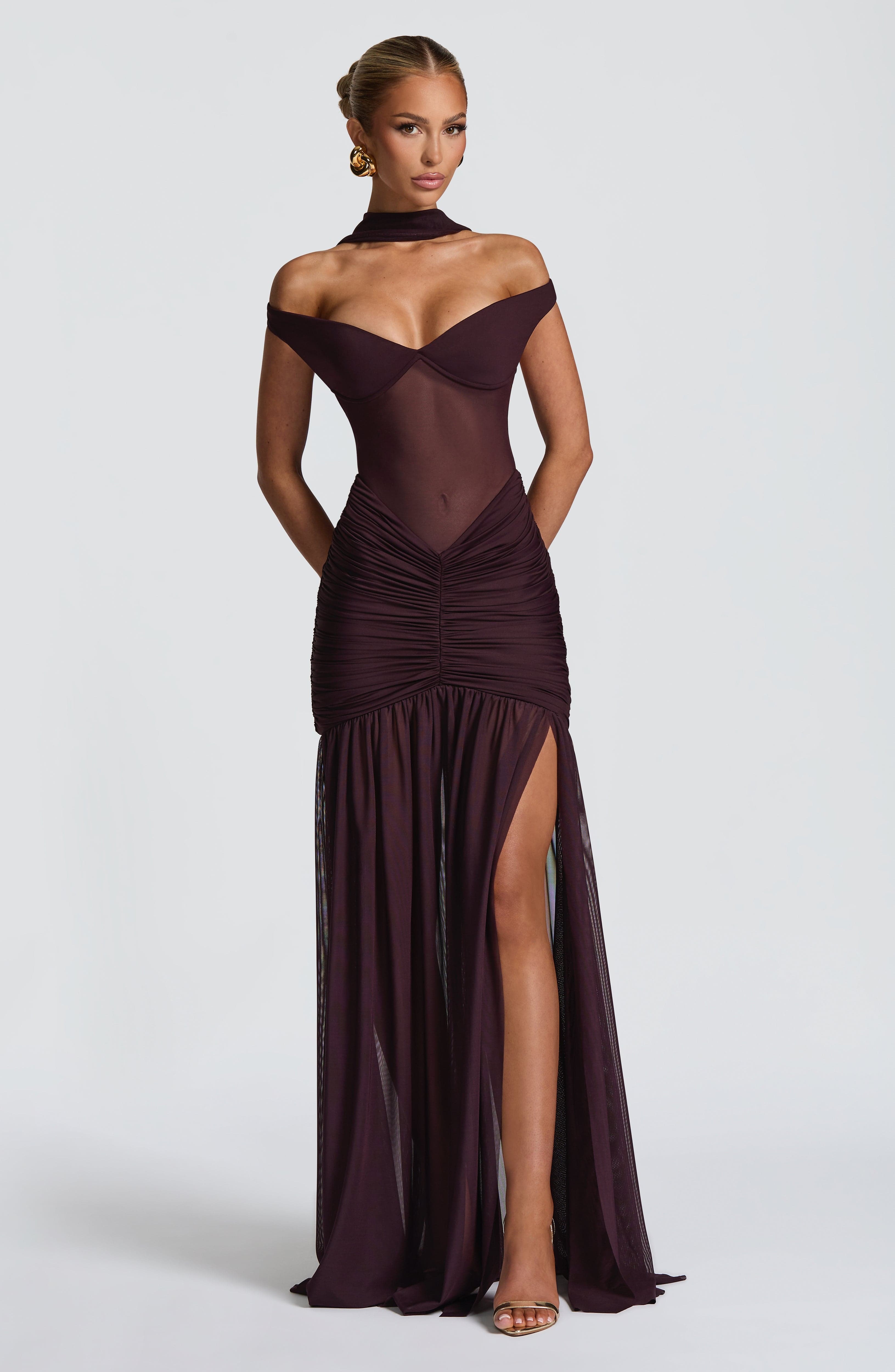 Alaia Maxi Dress - Plum - Image 8