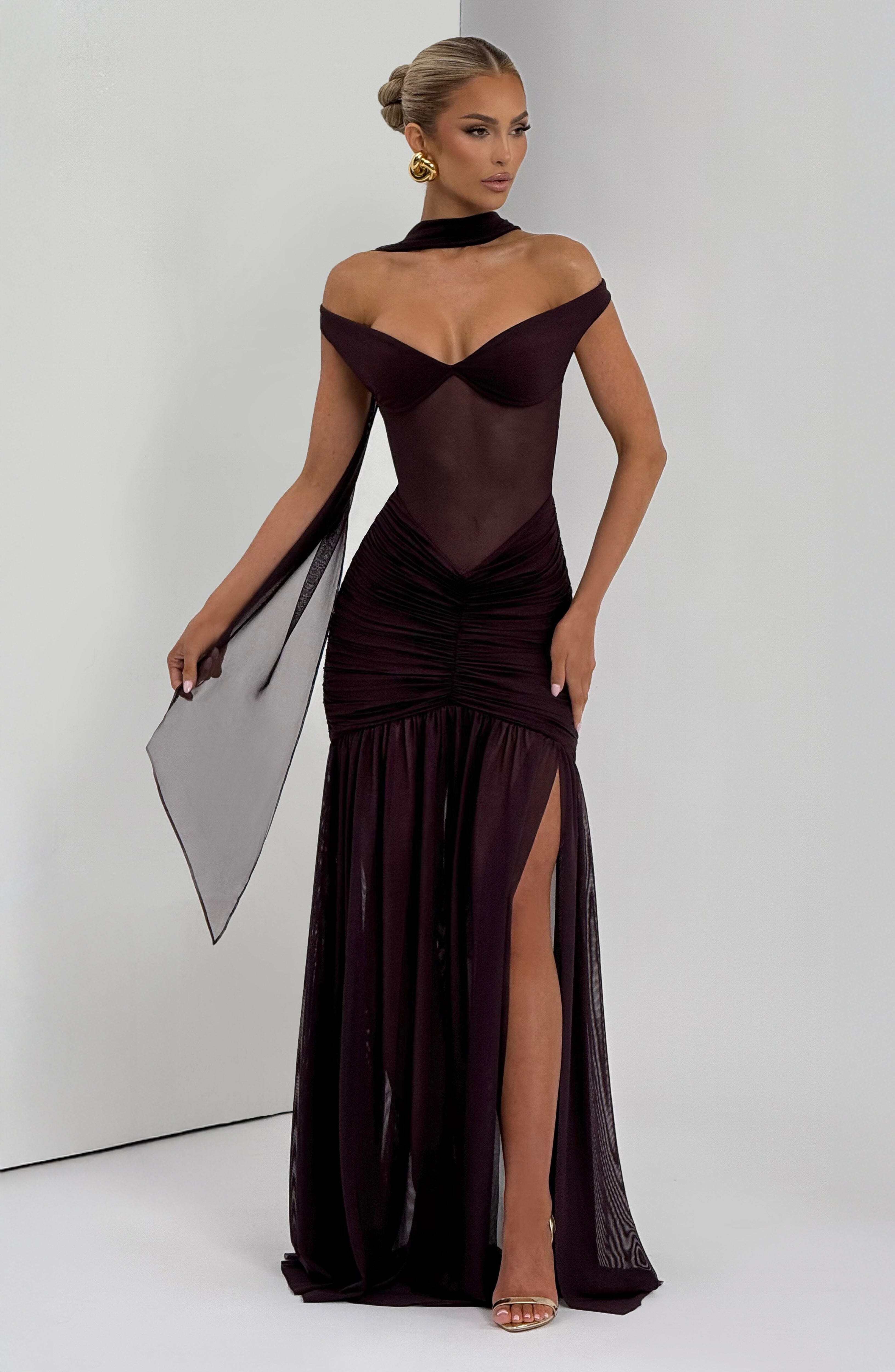 Alaia Maxi Dress - Plum - Image 12