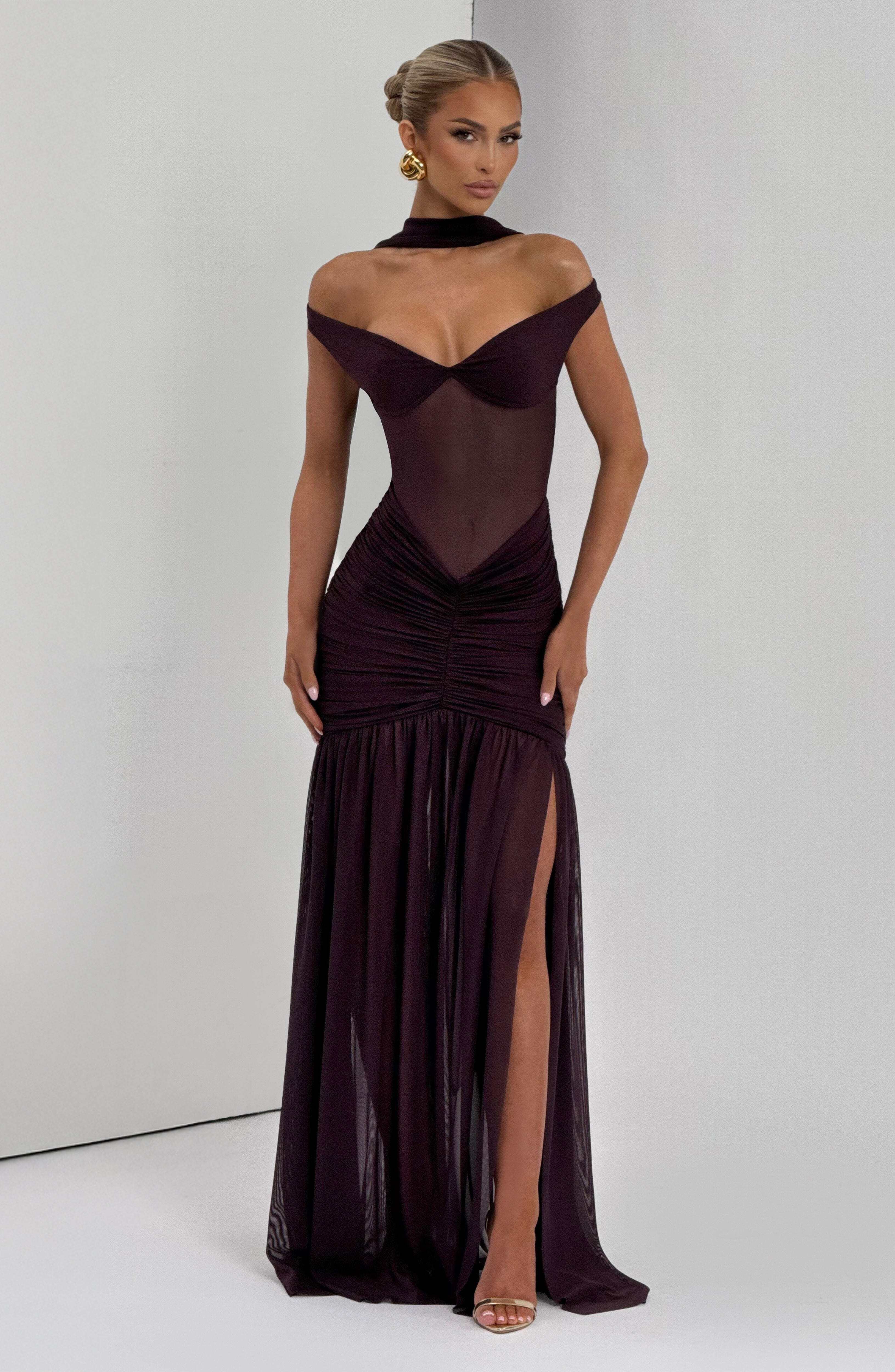 Alaia Maxi Dress - Plum - Image 11