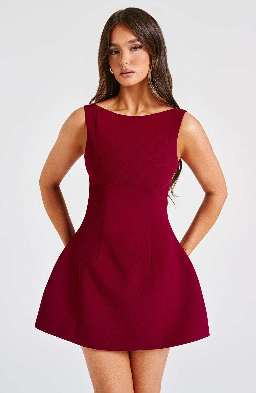 Alana Mini Dress - Wine - Image 10
