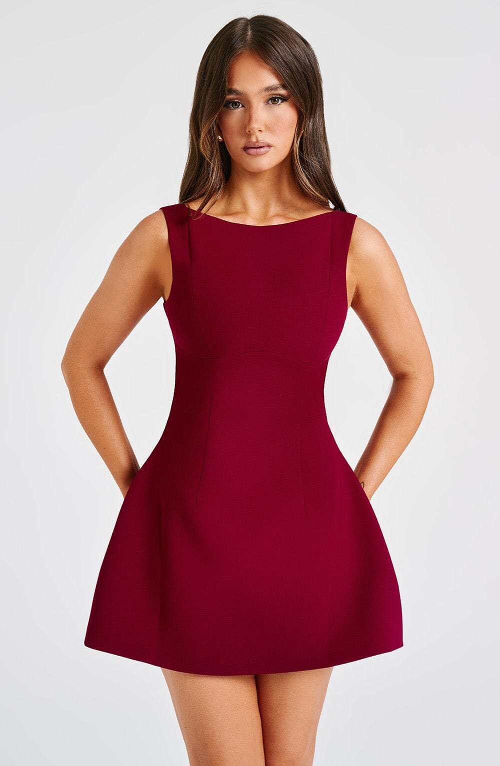 Alana Mini Dress - Wine - Image 9