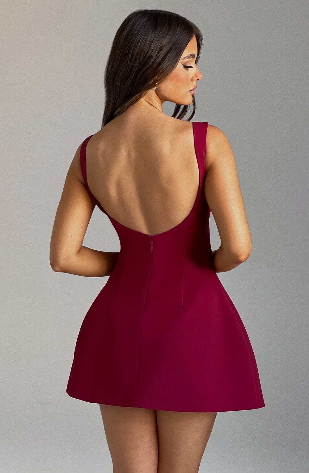 Alana Mini Dress - Wine - Image 4