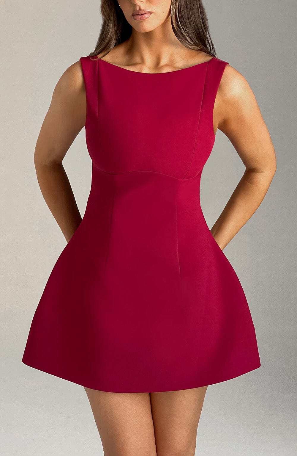Alana Mini Dress - Wine - Image 3