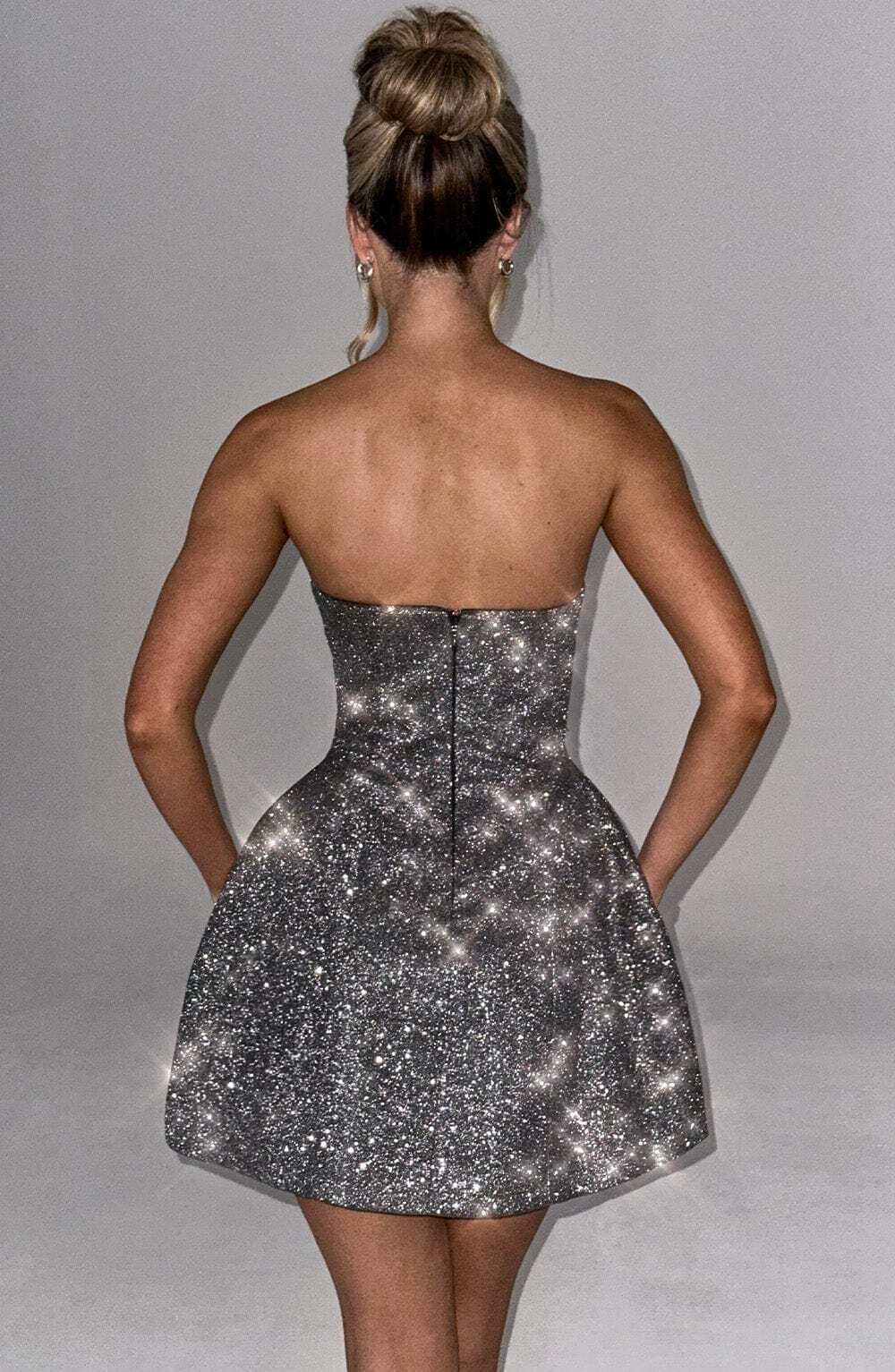 Alice Mini Dress - Grey Sparkle - Image 7