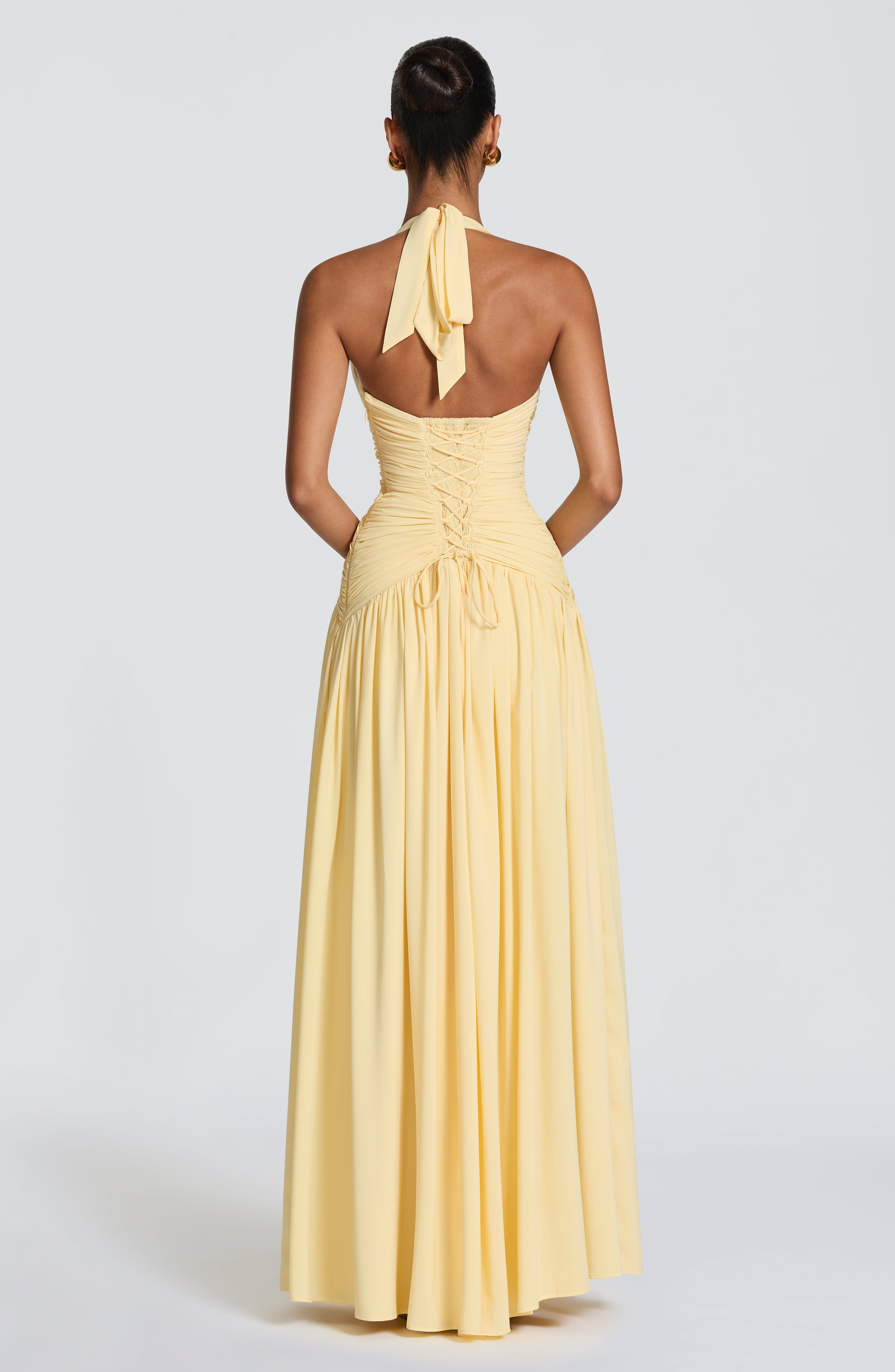 Amaris Maxi Dress - Lemon - Image 3