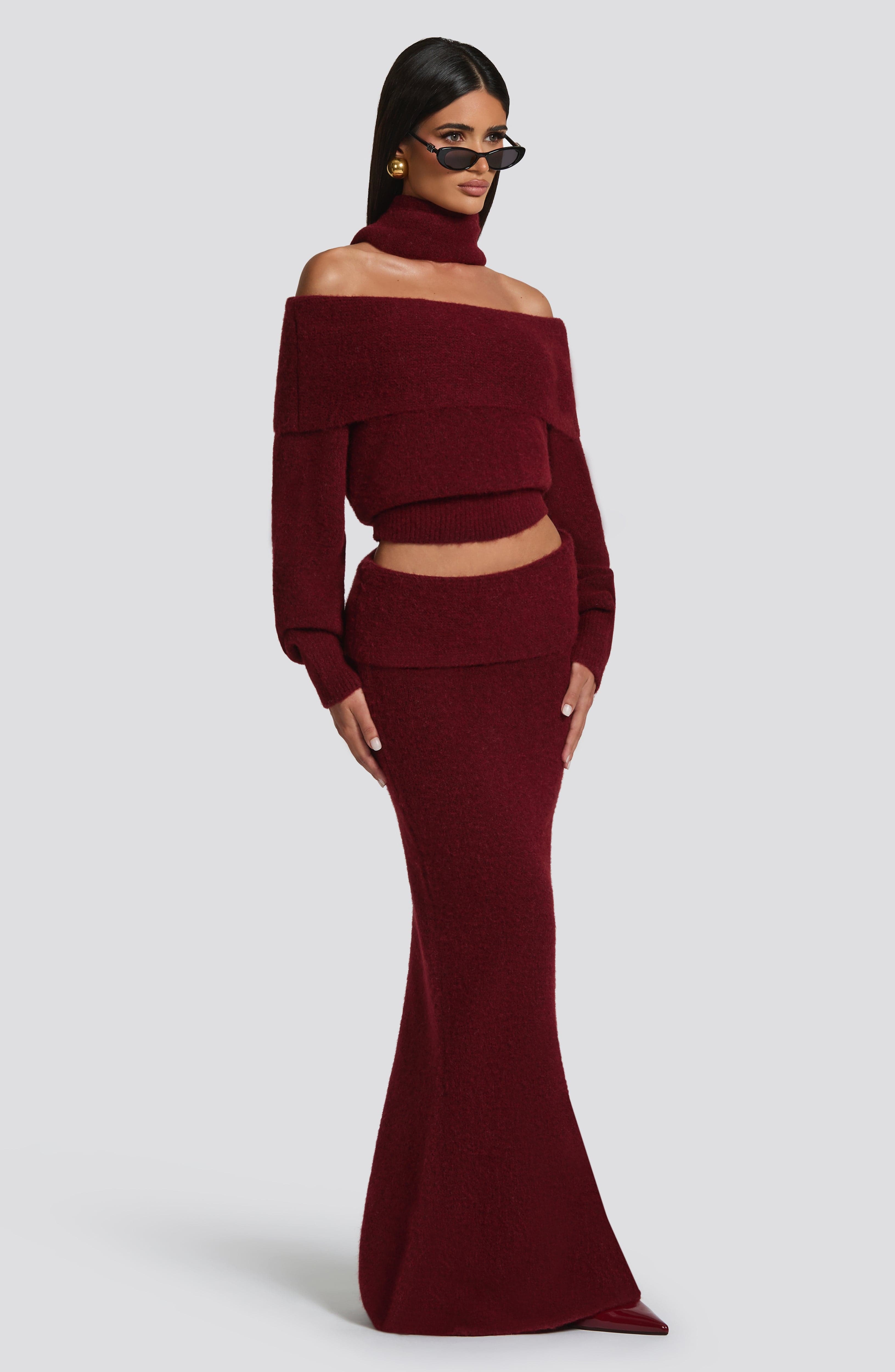 Andie Maxi Skirt - Burgundy - Image 2