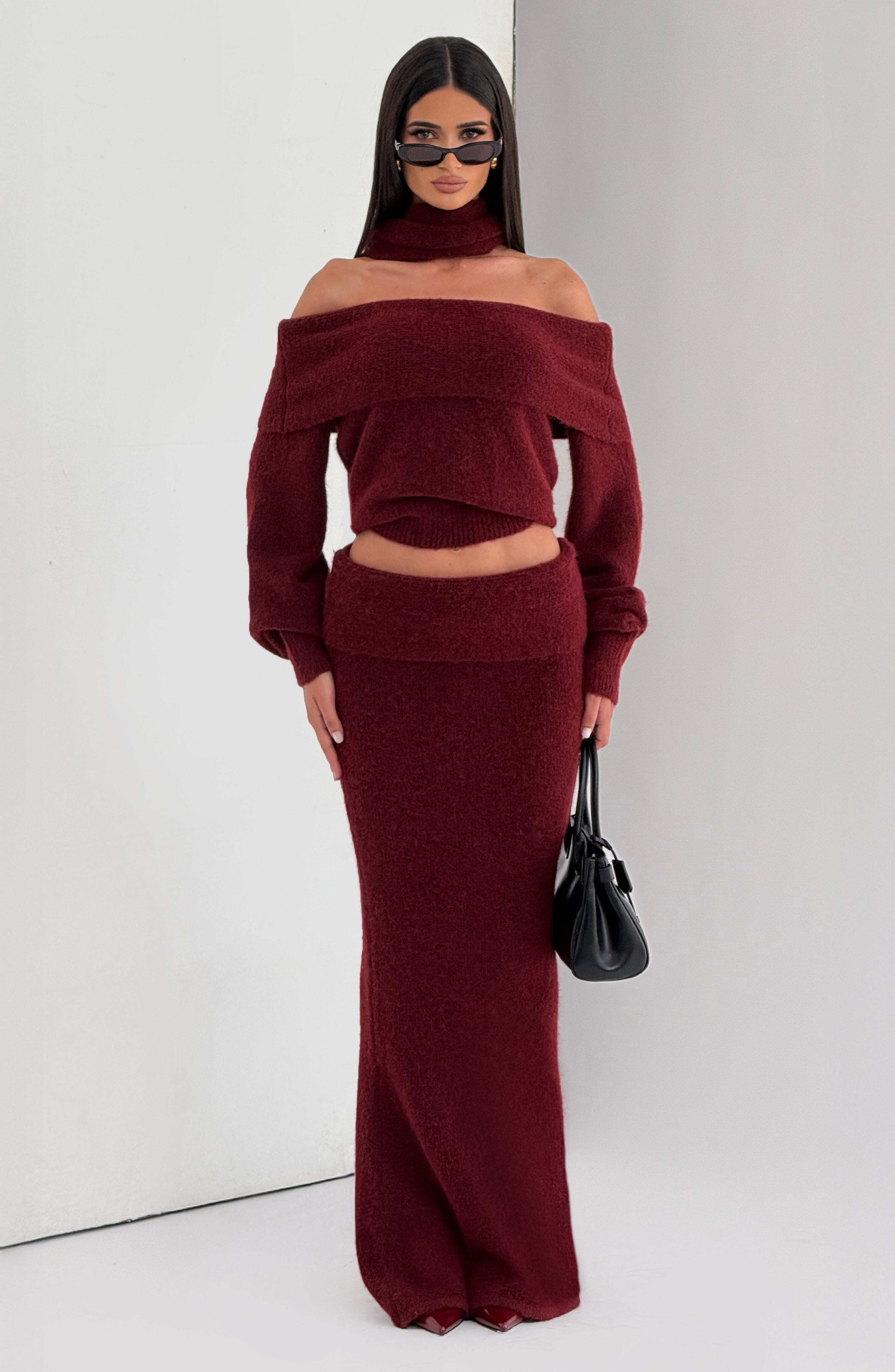 Andie Maxi Skirt - Burgundy - Image 6