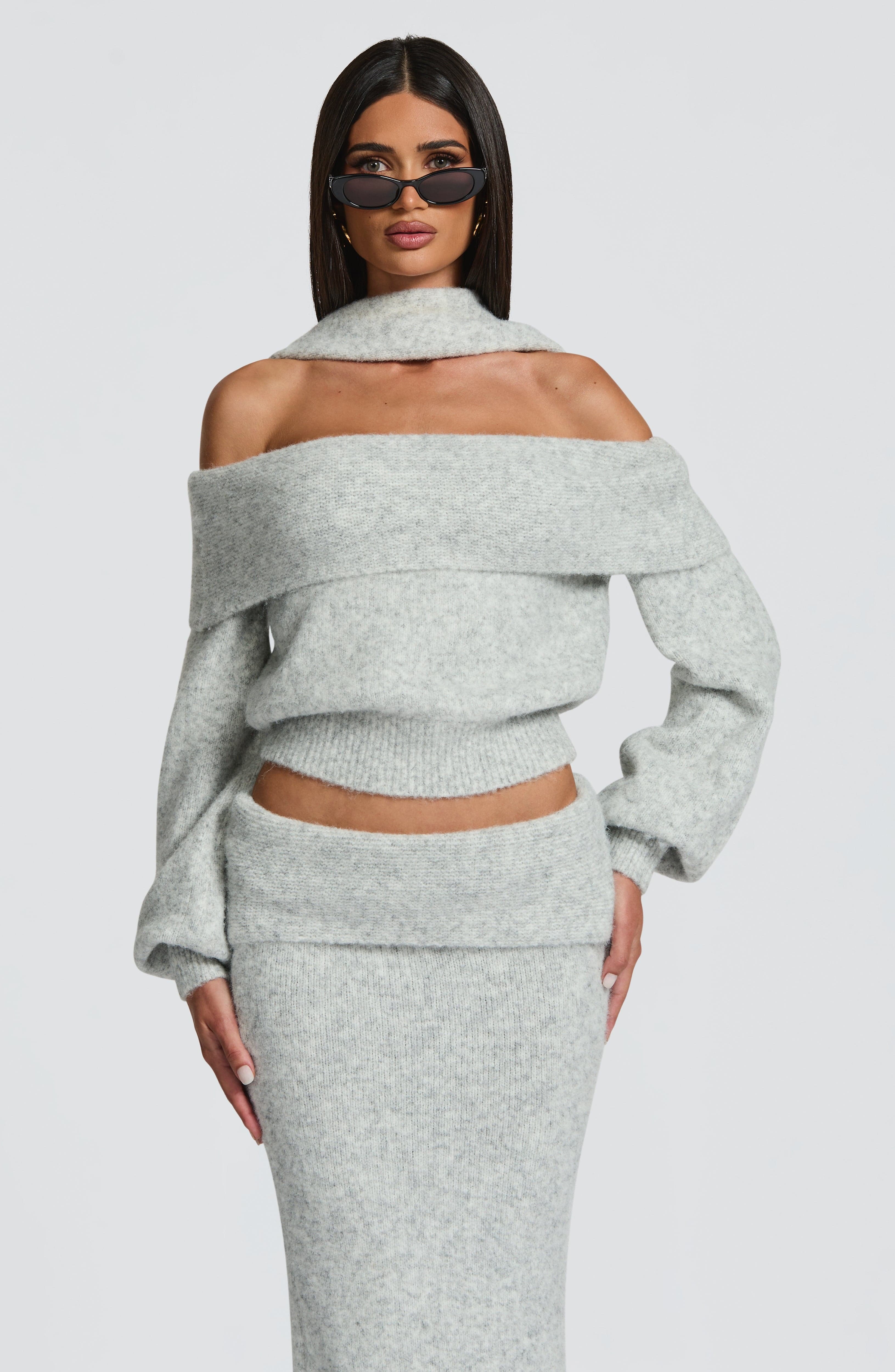 Andie Maxi Skirt - Light Grey Marl - Image 4