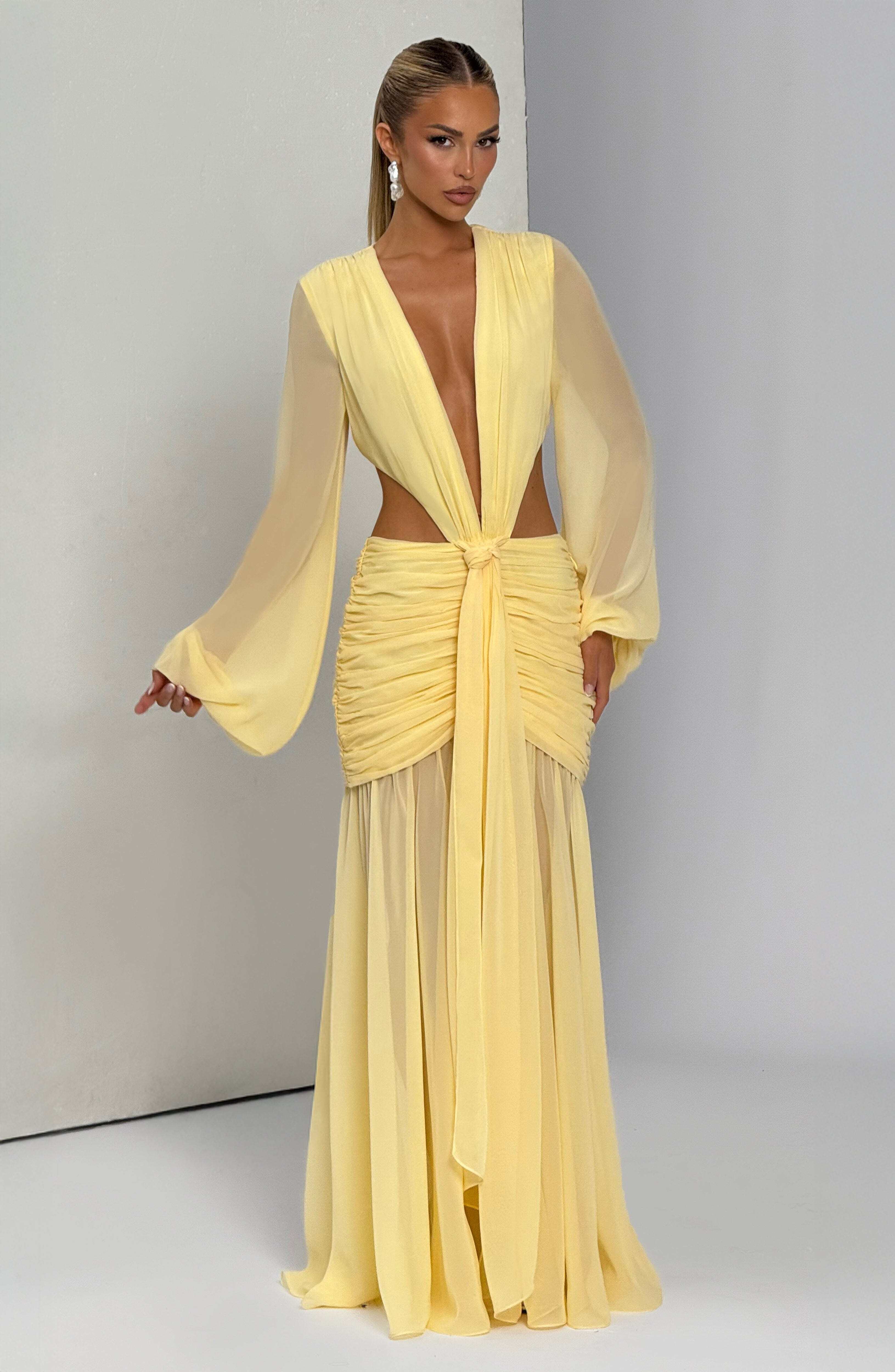 Andrina Maxi Dress - Lemon - Image 2