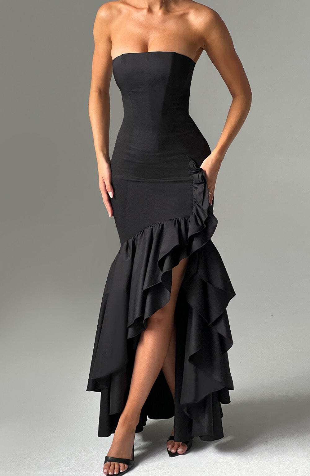 Angelina Maxi Dress - Black - Image 7