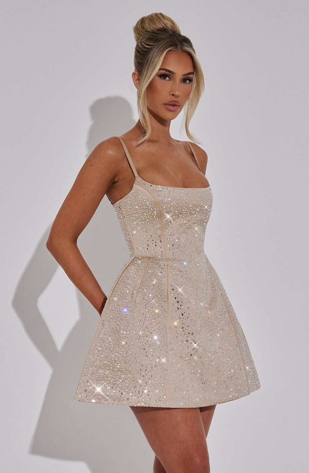 Angelique Mini Dress - Champagne - Image 6