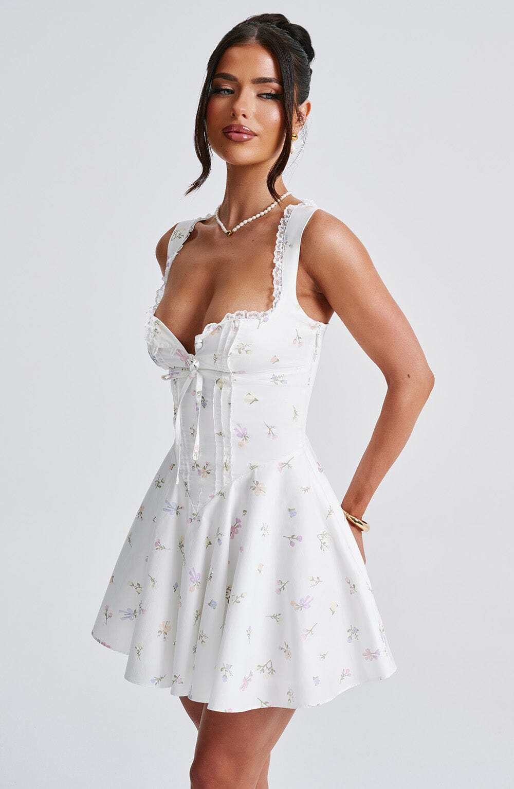 Antonella Mini Dress - Multi Floral Print - Image 6
