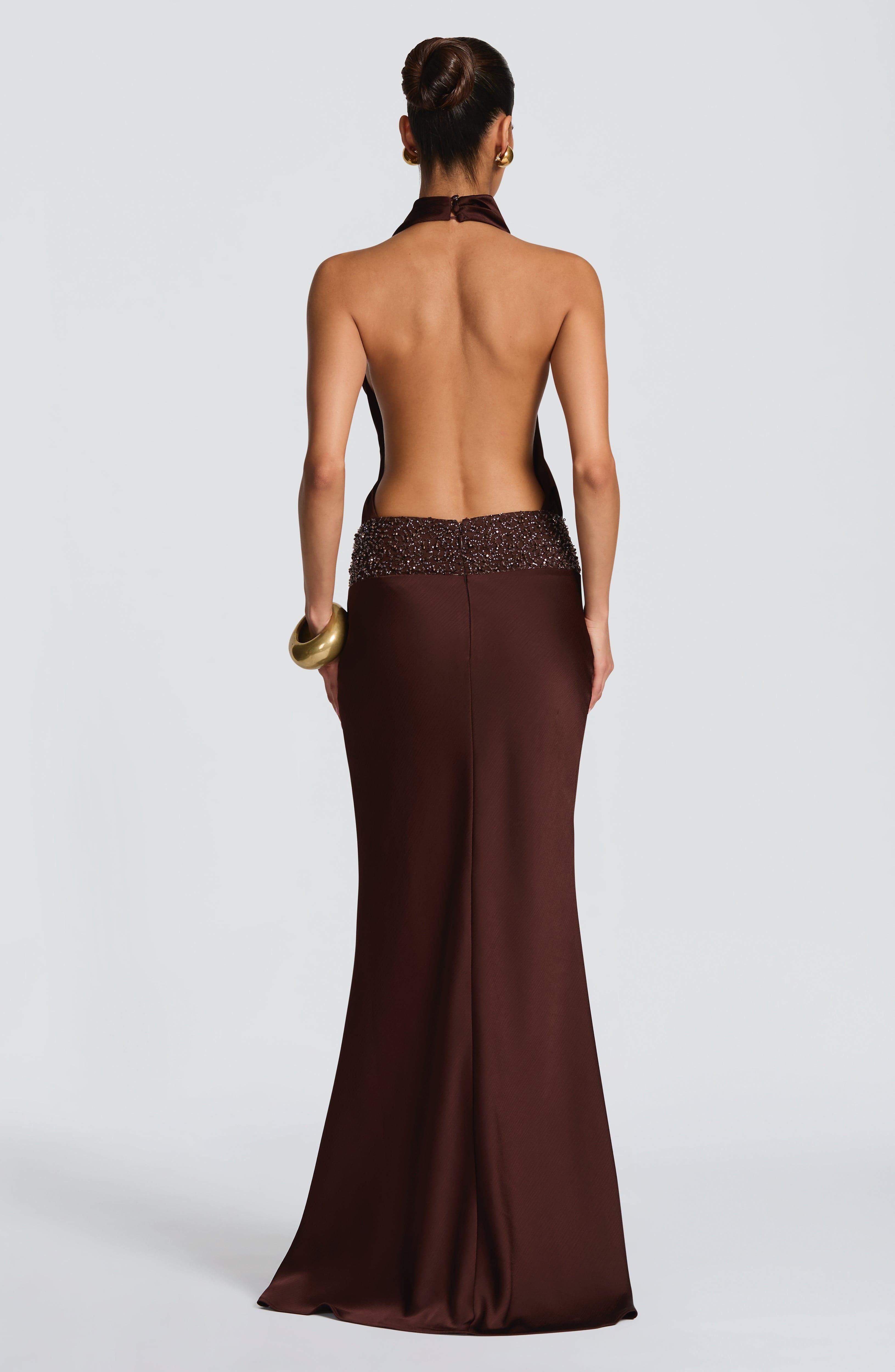 Armelle Maxi Dress - Plum Brown - Image 4