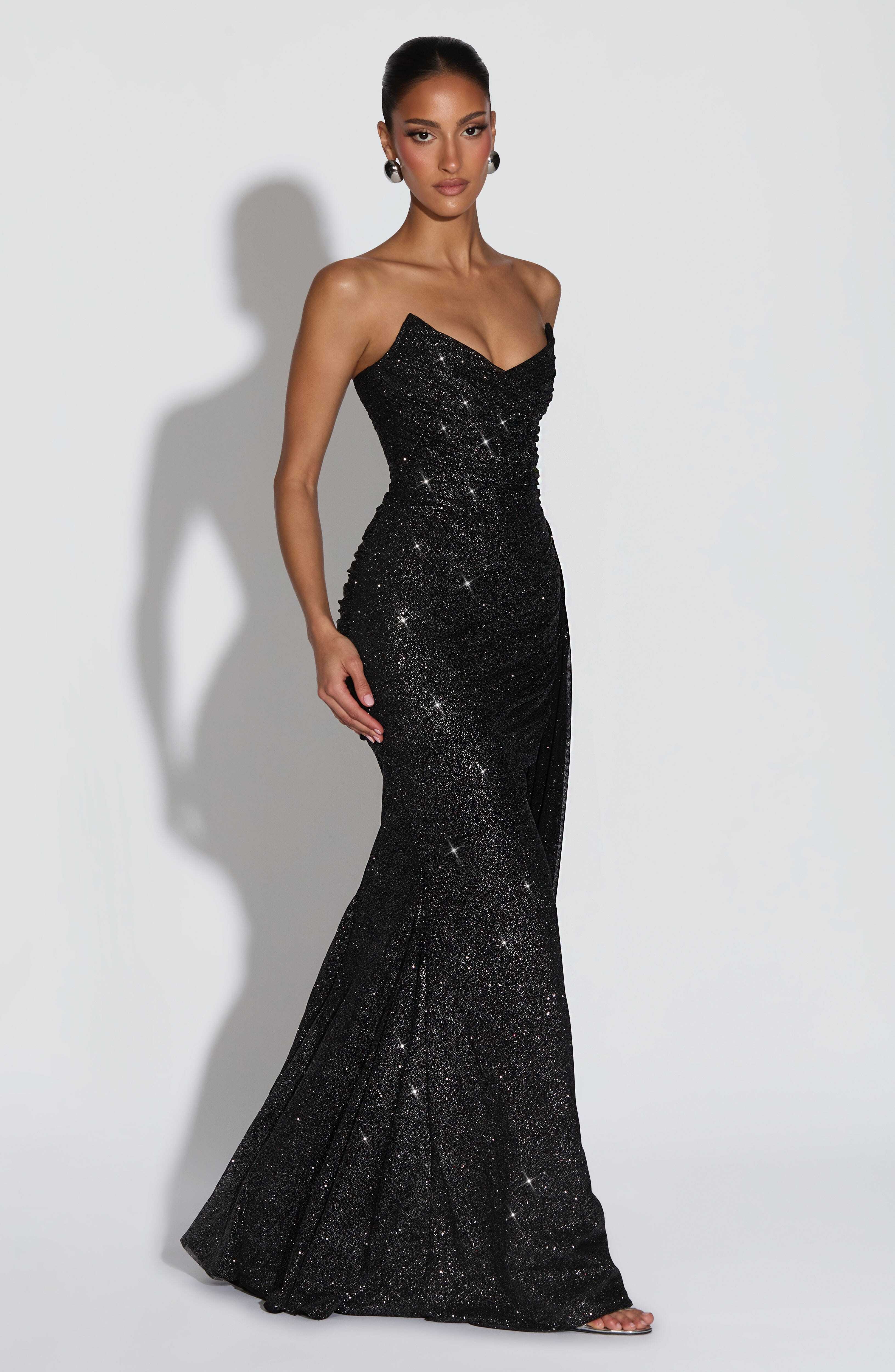 Ashika Maxi Dress - Black Sparkle - Image 5