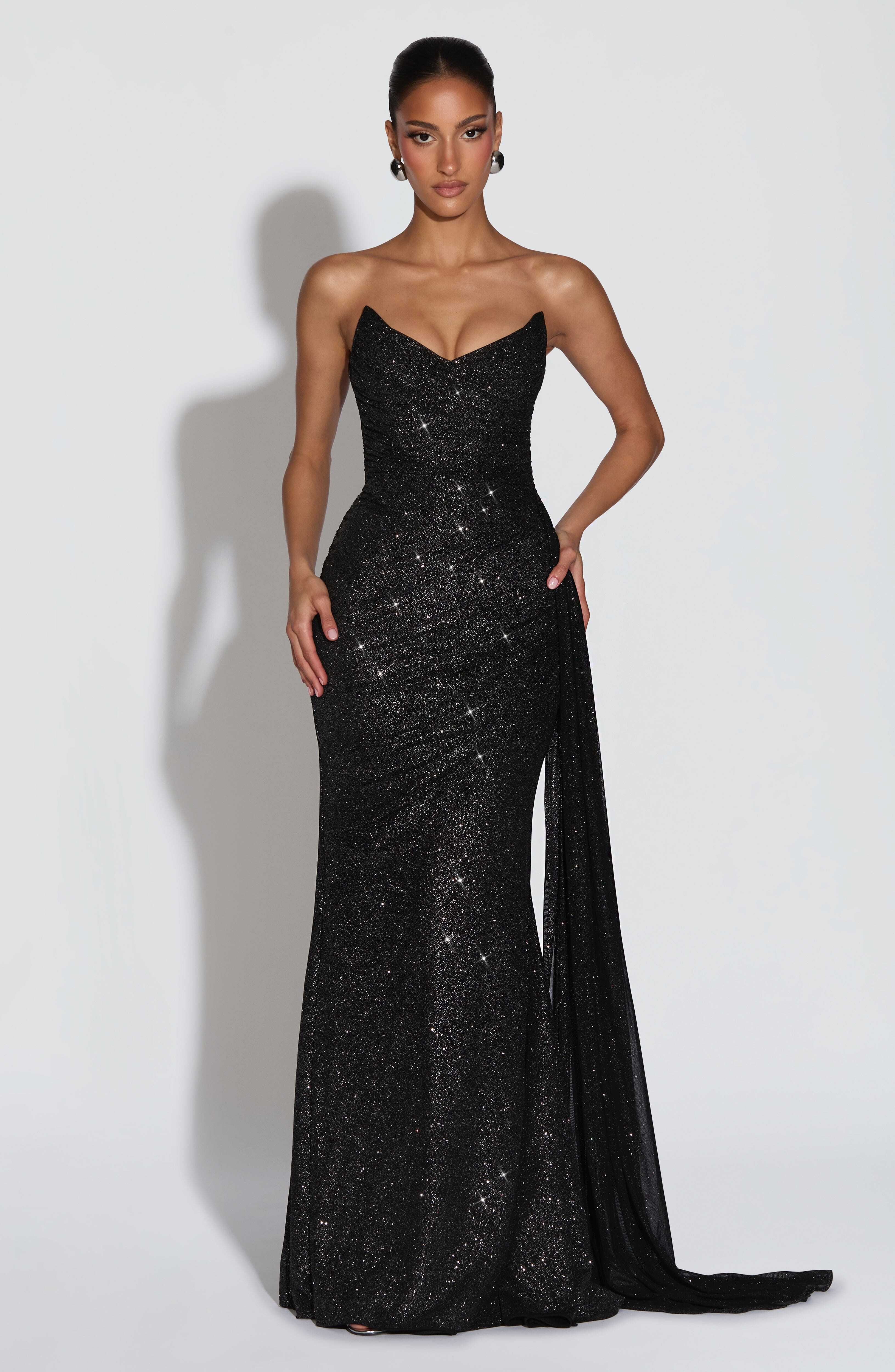 Ashika Maxi Dress - Black Sparkle - Image 2