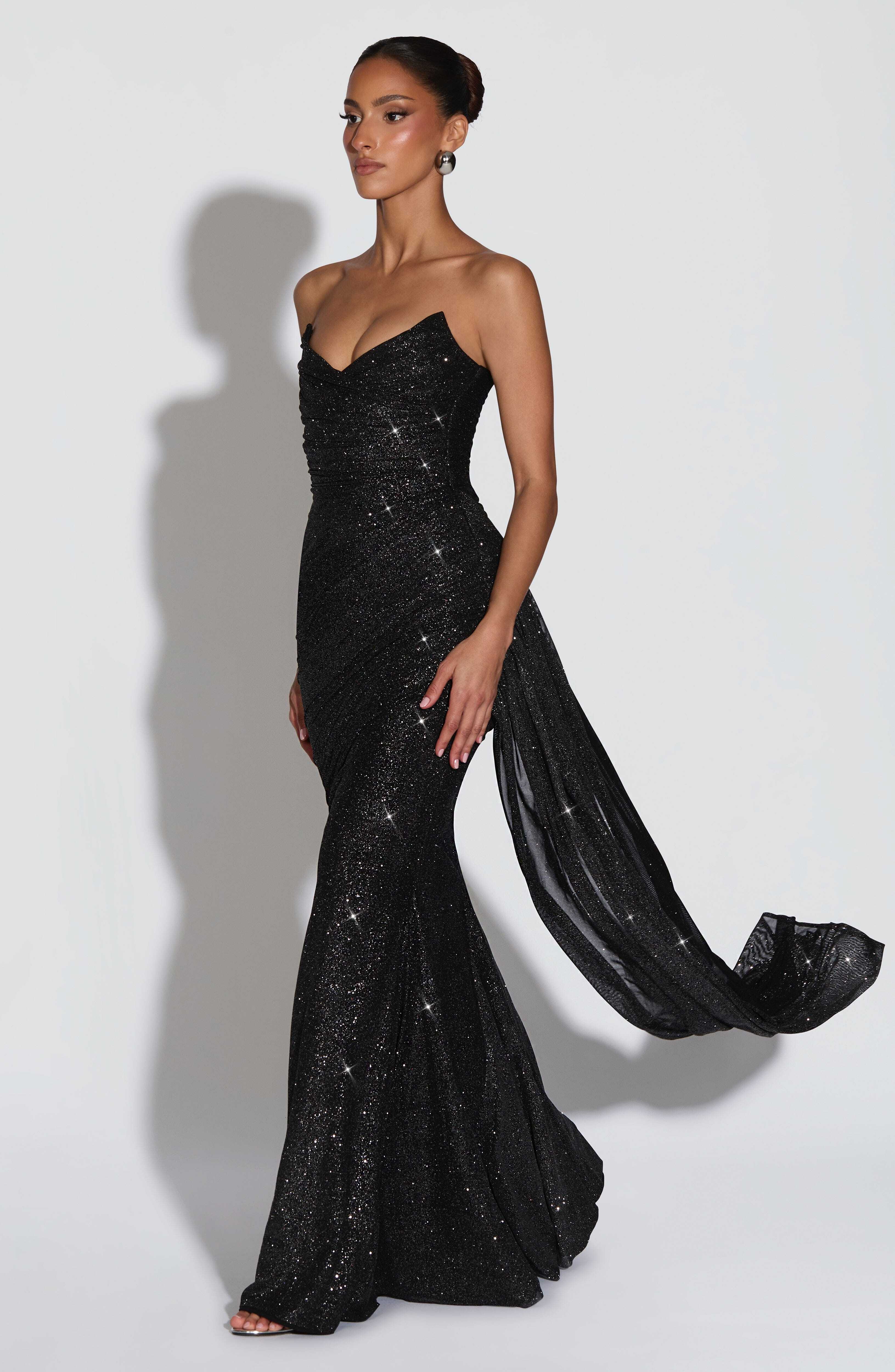 Ashika Maxi Dress - Black Sparkle - Image 4
