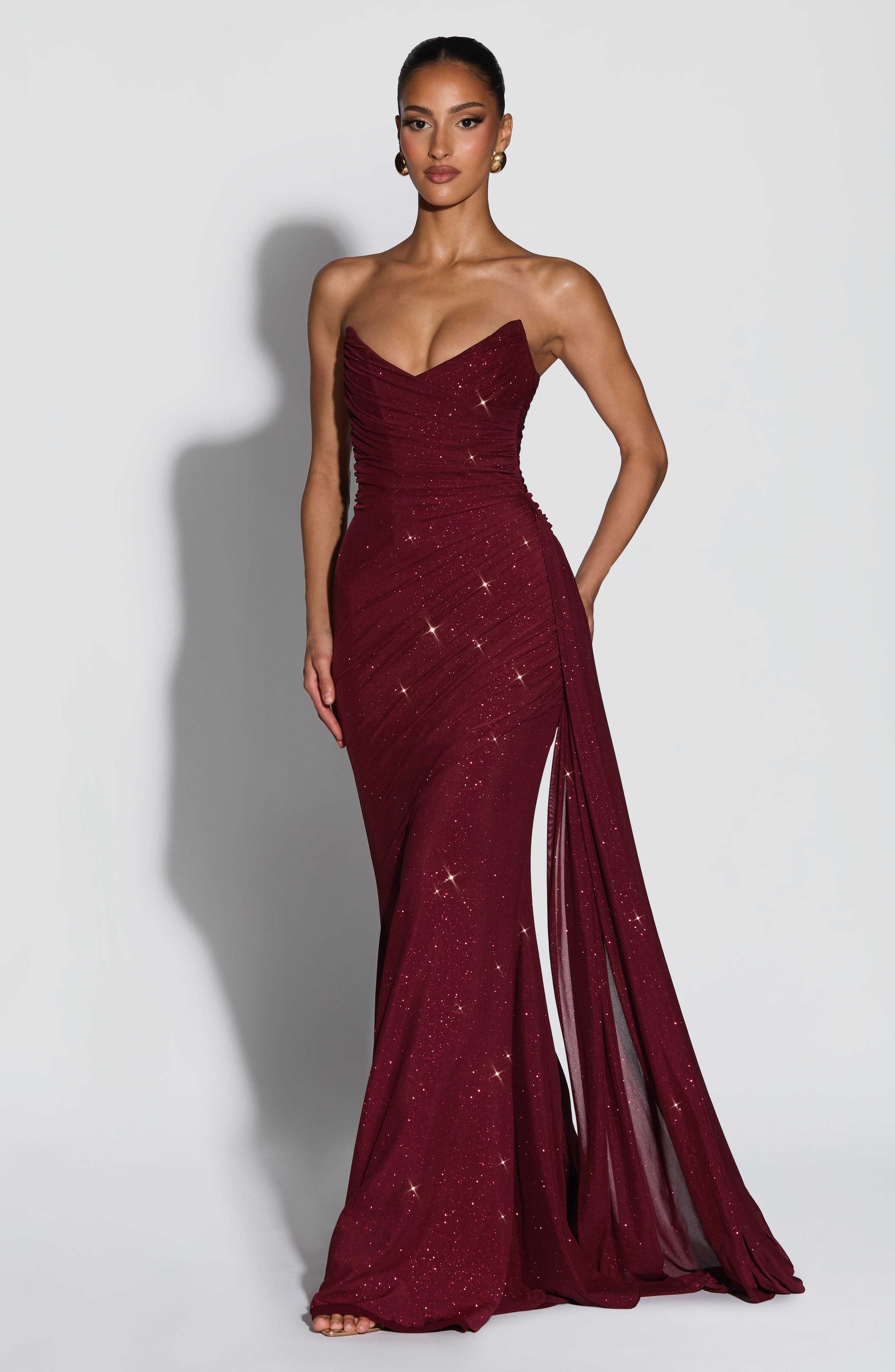 Ashika Maxi Dress - Wine Sparkle - Image 2