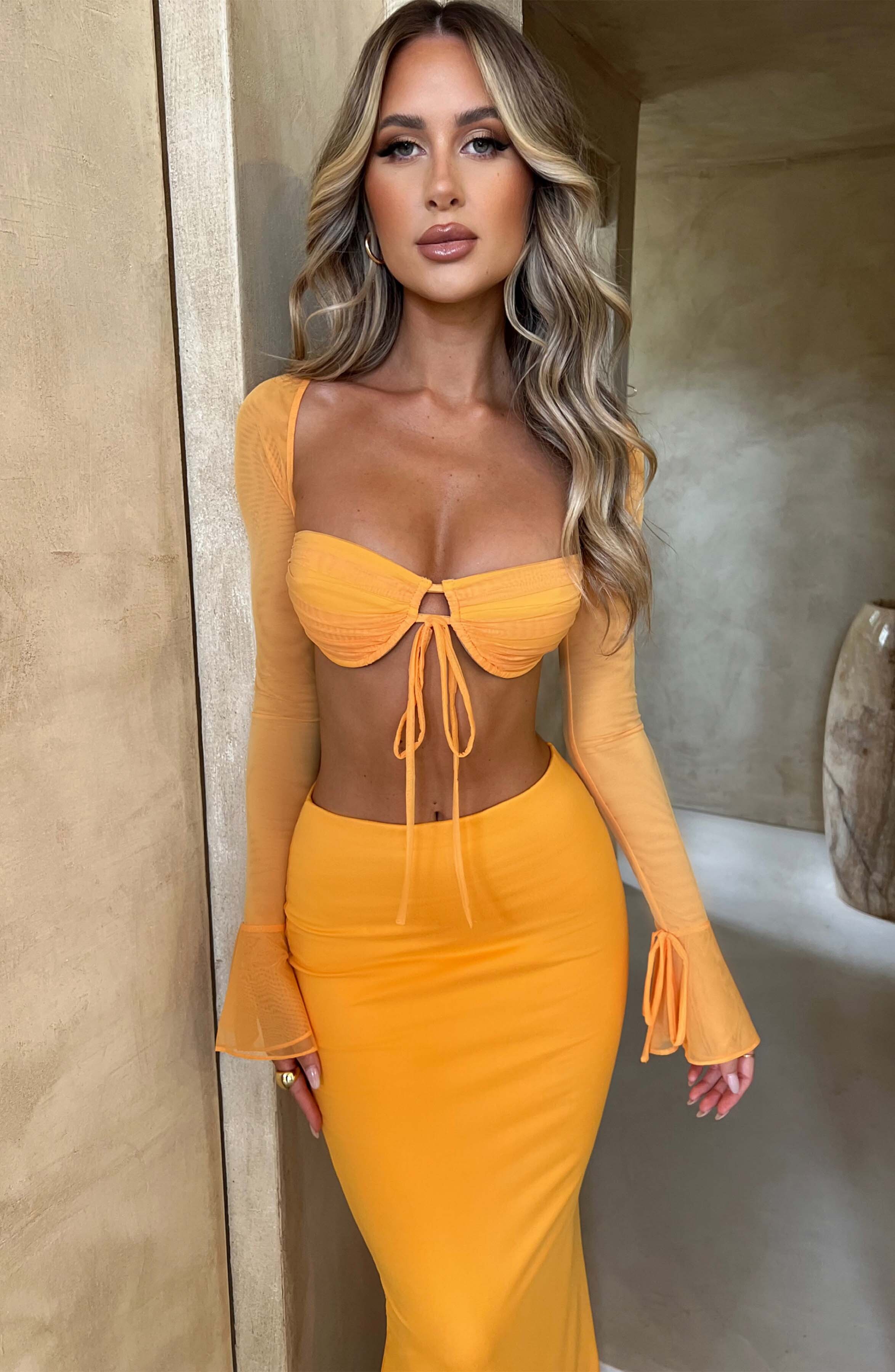 Astrid Maxi Skirt - Tangerine - Image 4