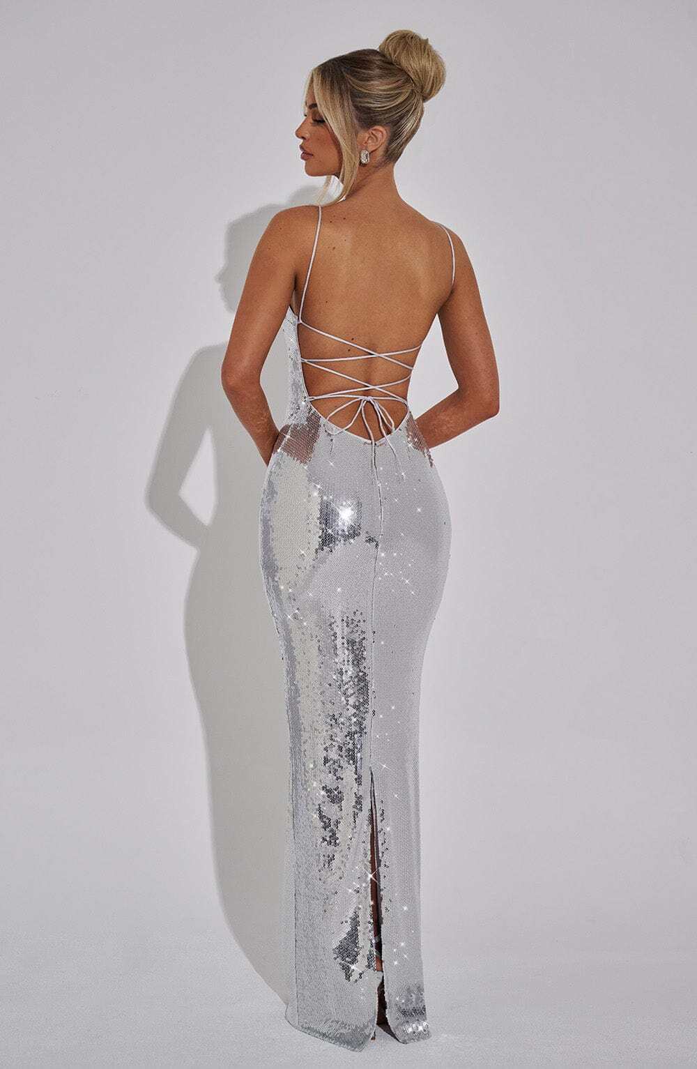 Atari Maxi Dress - Silver - Image 9
