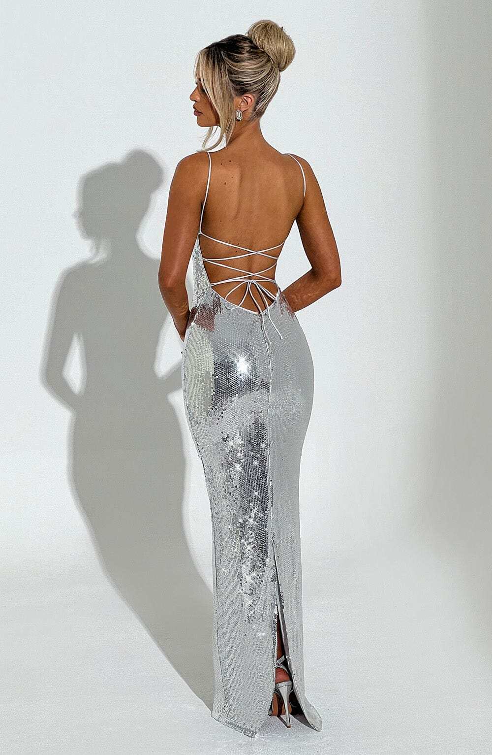 Atari Maxi Dress - Silver - Image 6