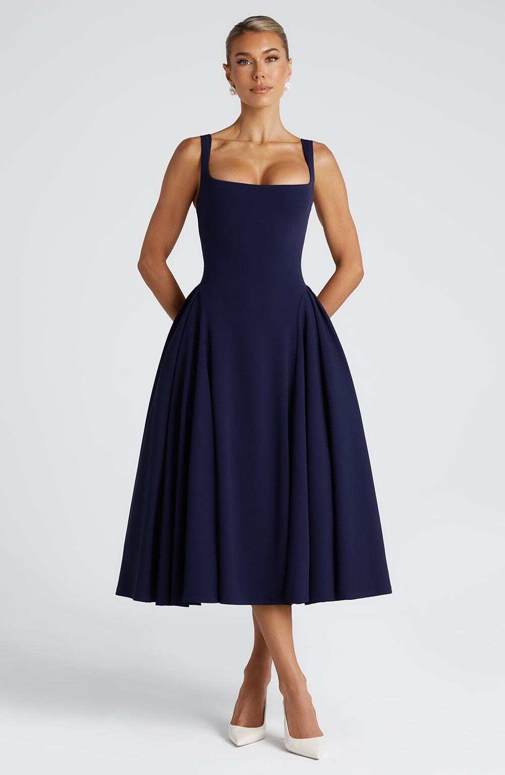 Betty Midi Dress - Navy - Image 10