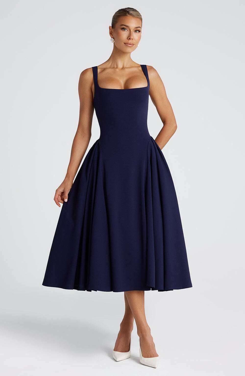 Betty Midi Dress - Navy - Image 5