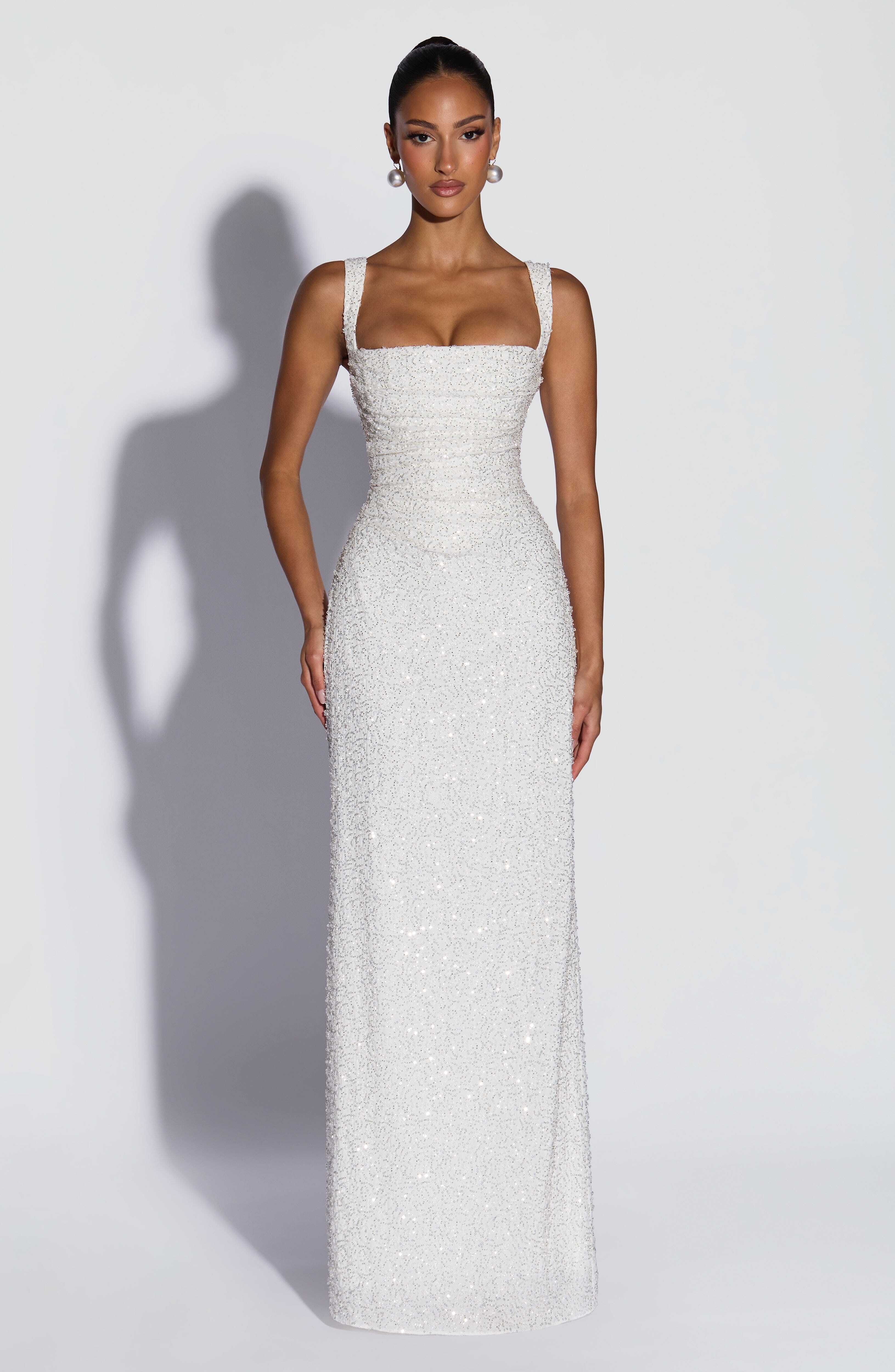 Calanthe Maxi Dress - Ivory Sparkle - Image 3