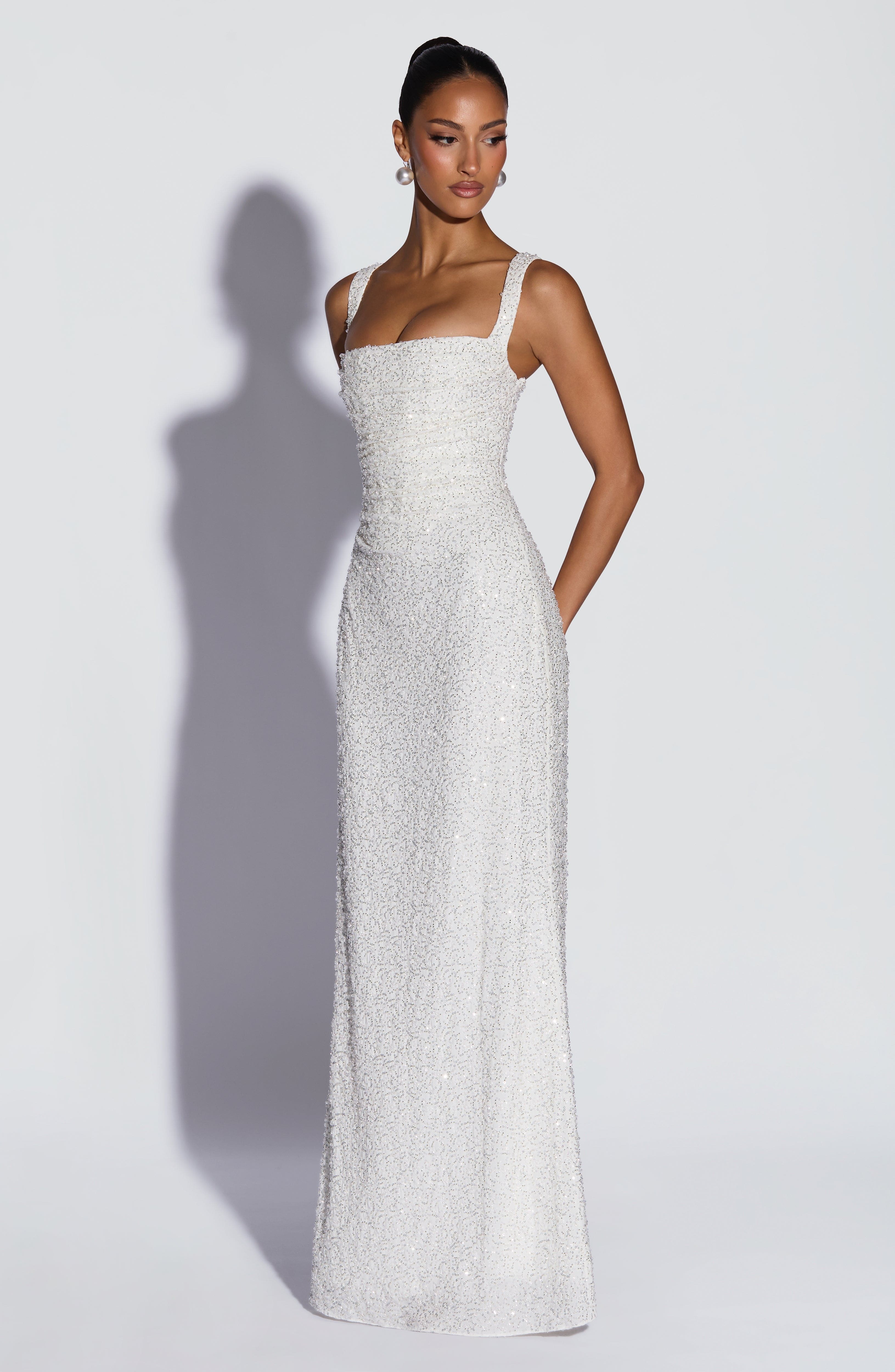 Calanthe Maxi Dress - Ivory Sparkle - Image 5