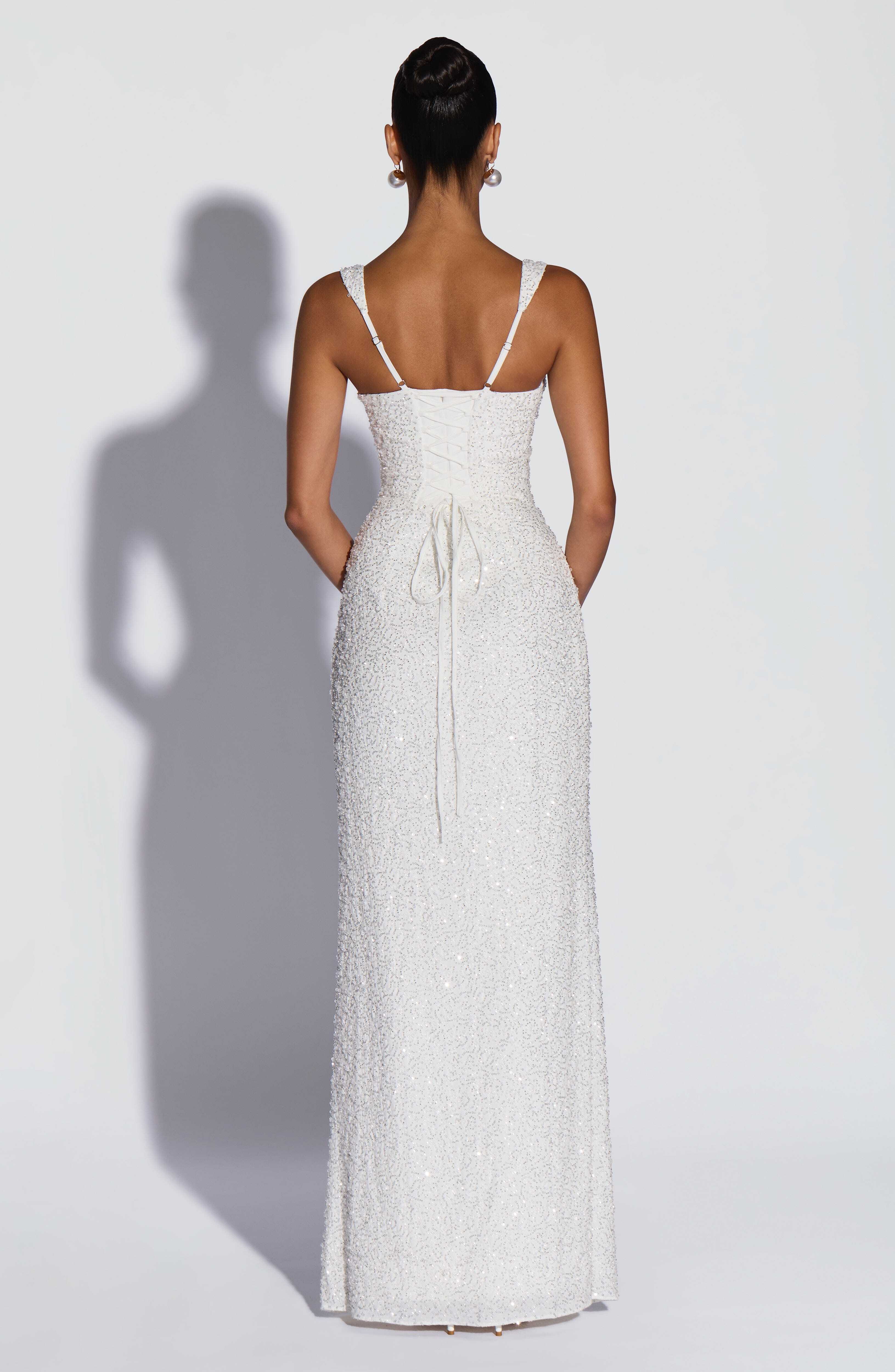 Calanthe Maxi Dress - Ivory Sparkle - Image 4