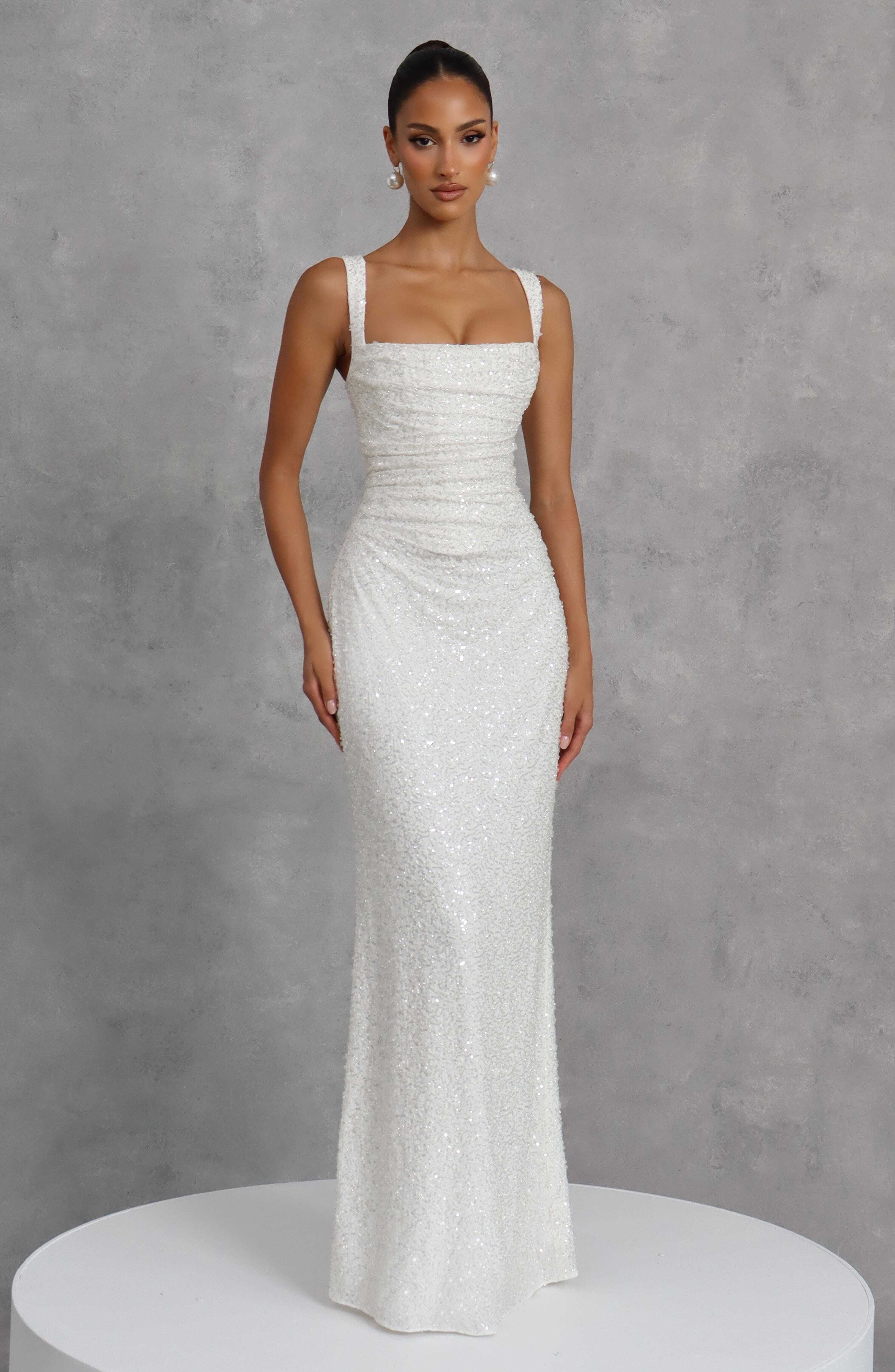 Calanthe Maxi Dress - Ivory Sparkle - Image 9
