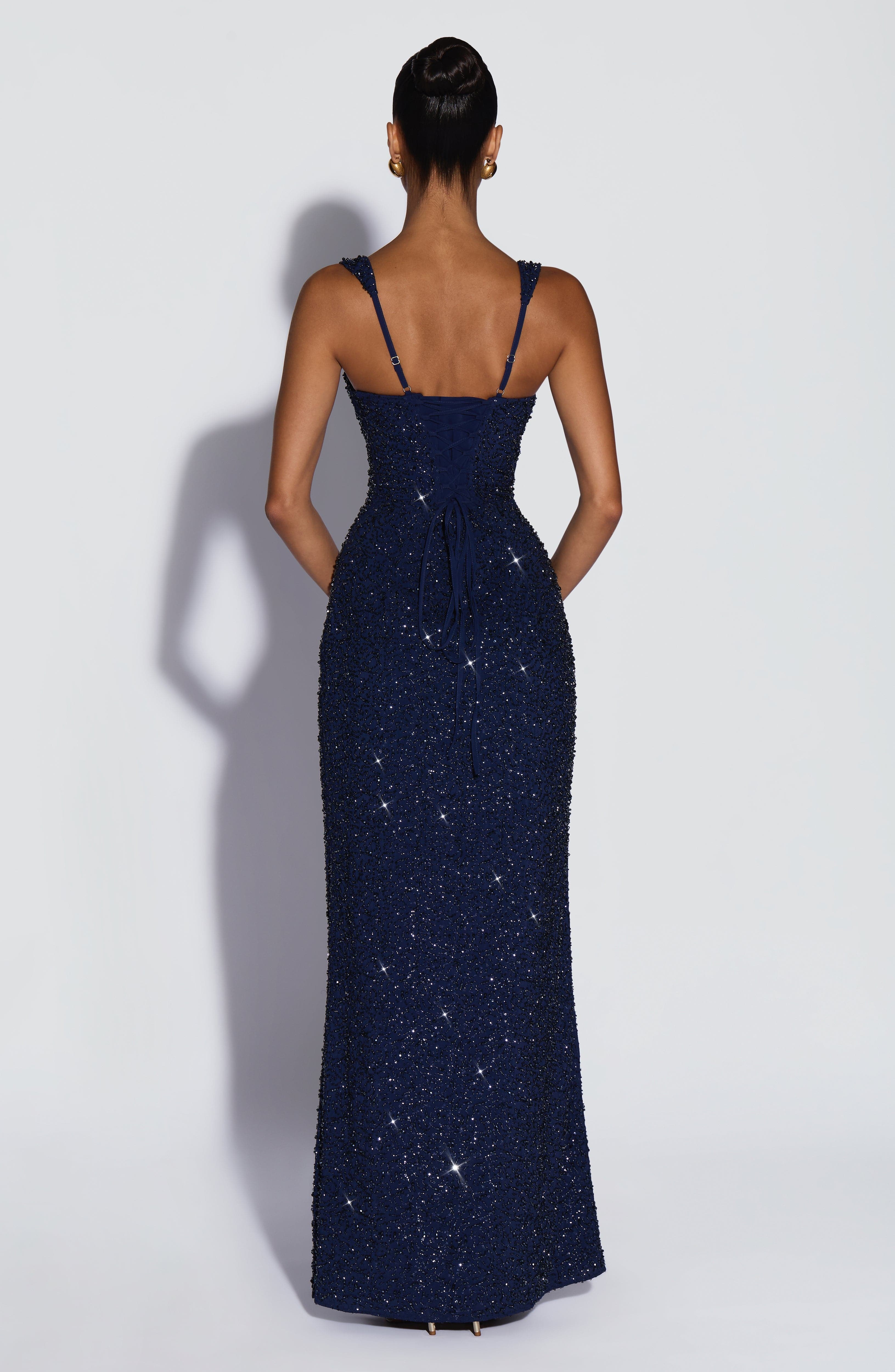 Calanthe Maxi Dress - Navy Sparkle - Image 2