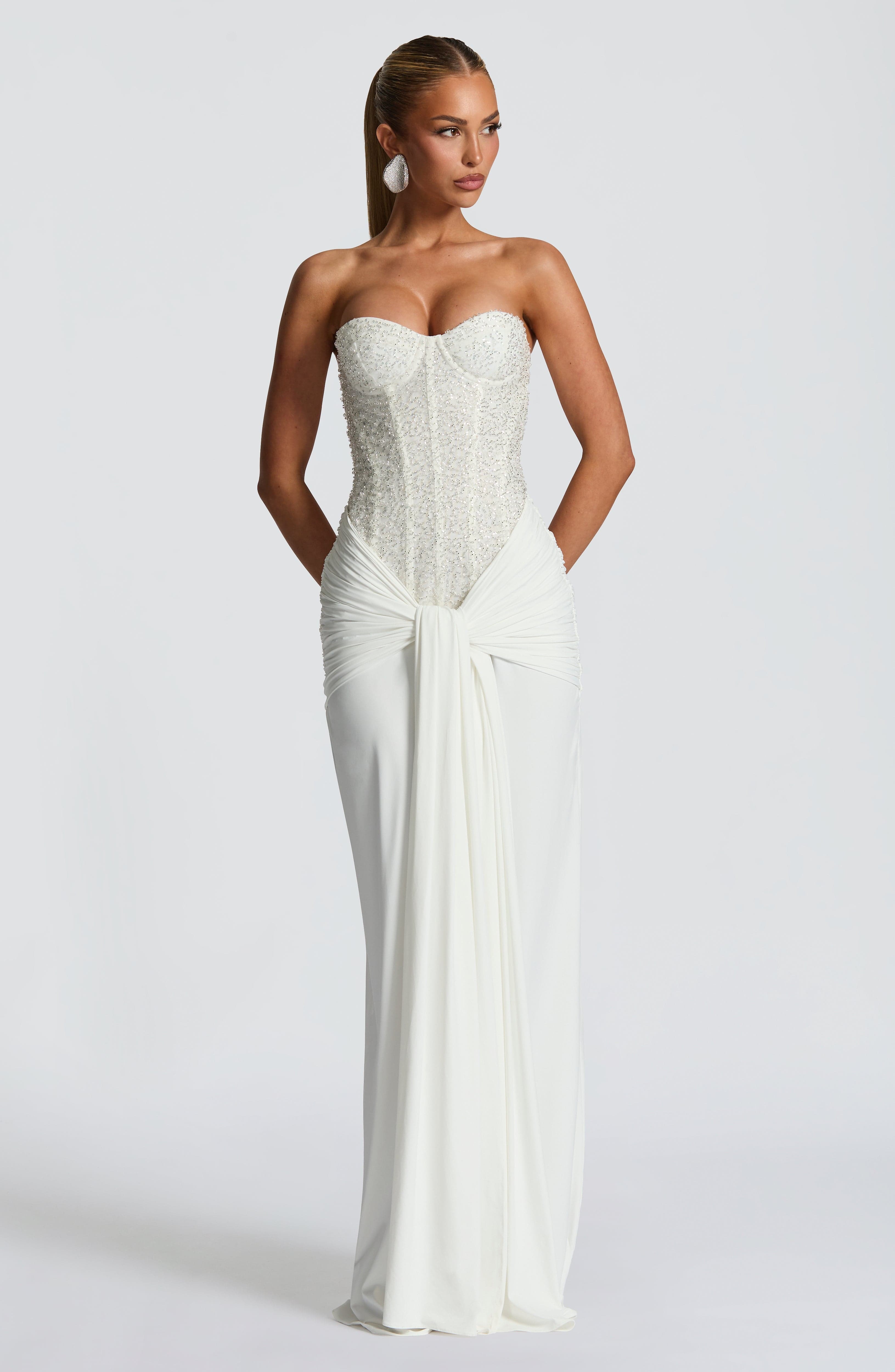 Carina Maxi Dress - Ivory - Image 8