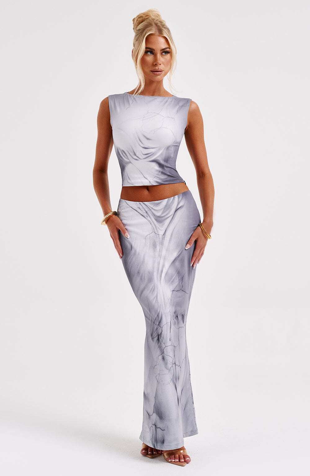 Charmayne Maxi Skirt - Grey Body Print - Image 4