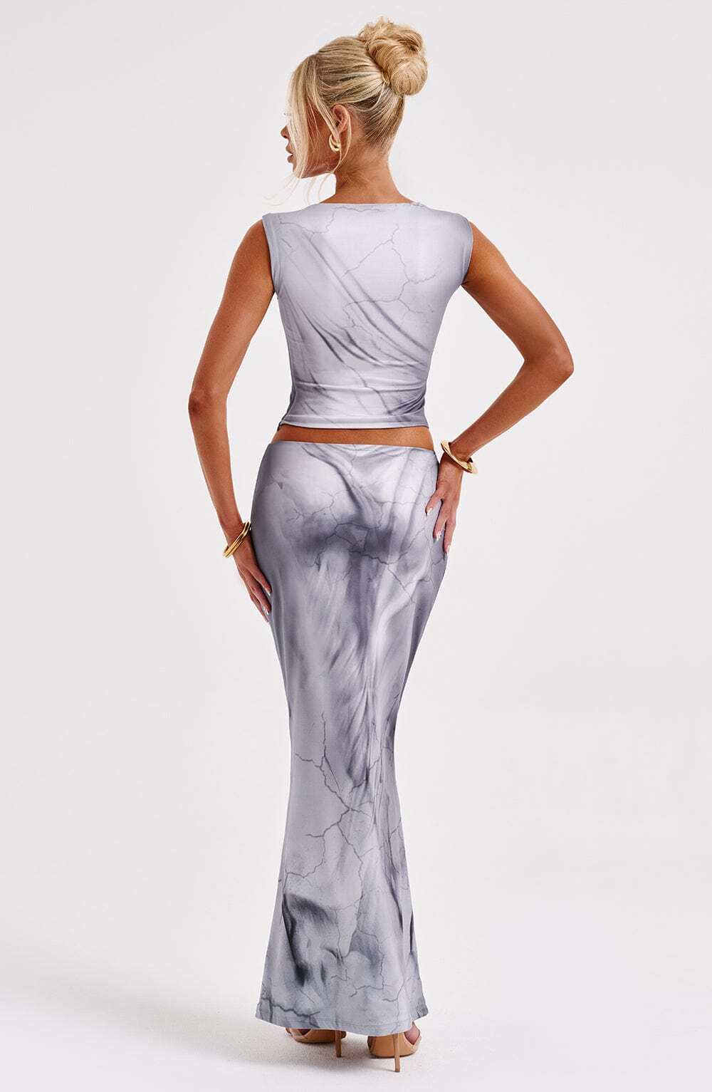 Charmayne Maxi Skirt - Grey Body Print - Image 5