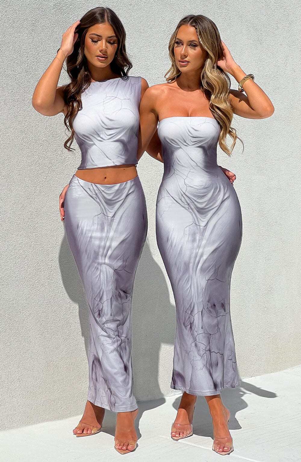 Charmayne Maxi Skirt - Grey Body Print - Image 6