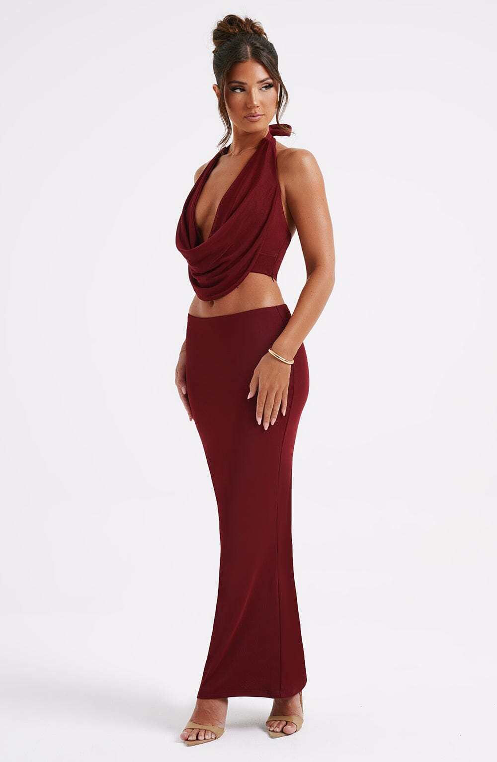 Chrishelle Maxi Skirt - Burgundy - Image 5