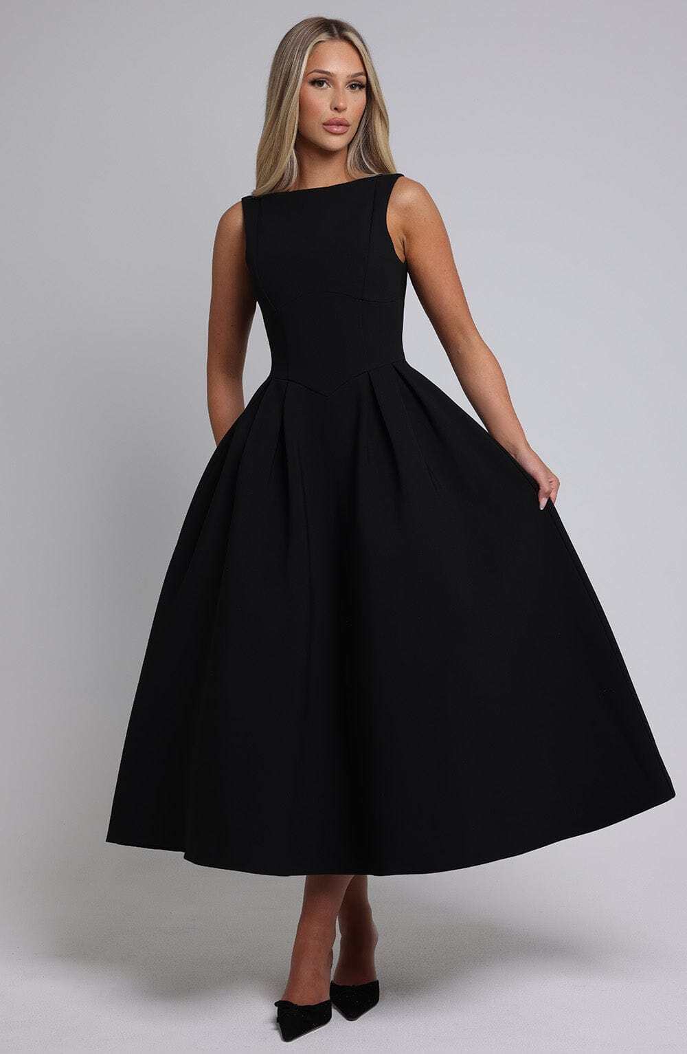 Clarabella Midi Dress - Black - Image 10