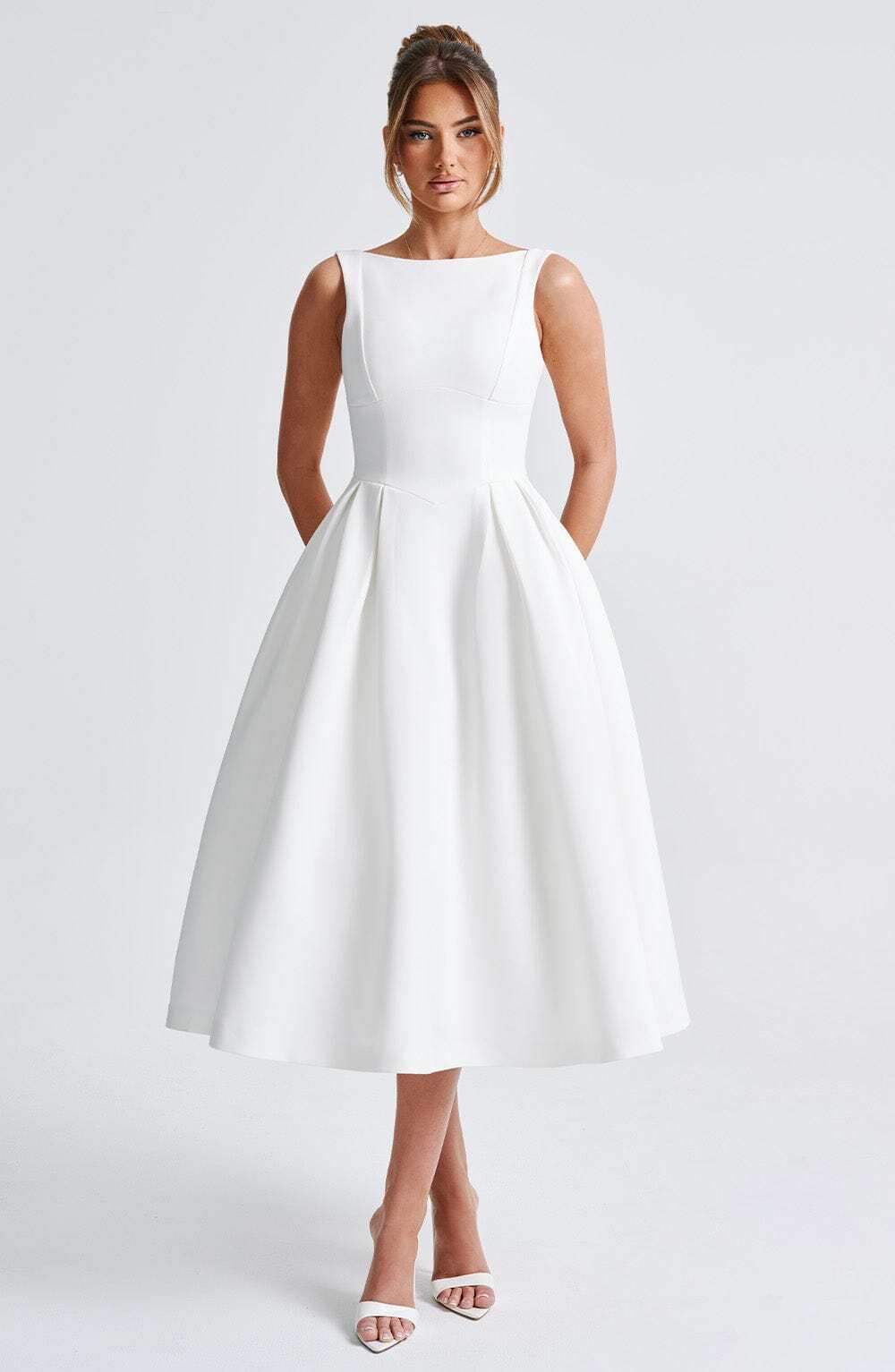 Clarabella Midi Dress - Ivory - Image 14