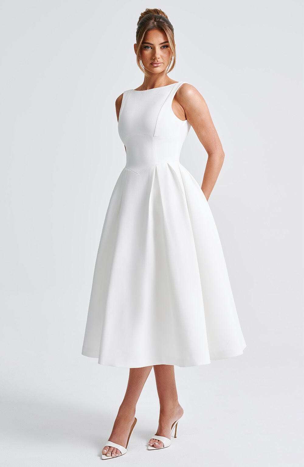 Clarabella Midi Dress - Ivory - Image 15
