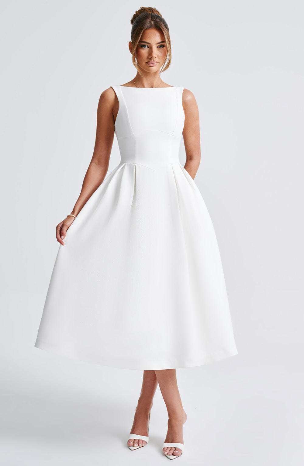 Clarabella Midi Dress - Ivory - Image 16