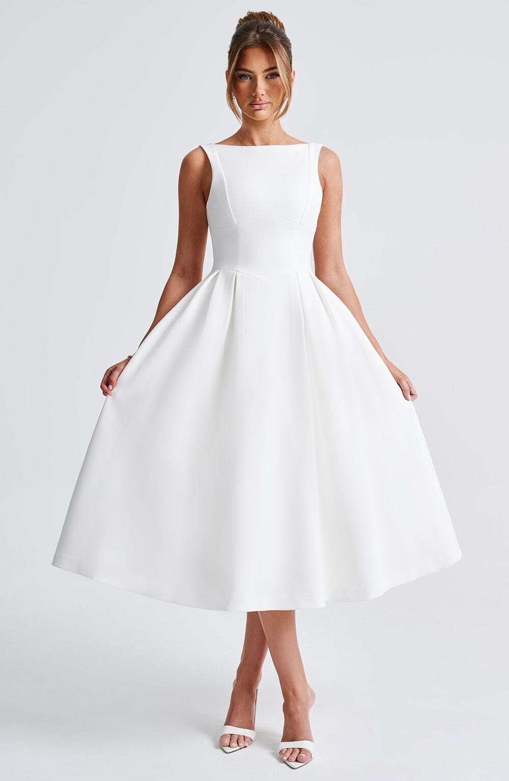 Clarabella Midi Dress - Ivory - Image 13