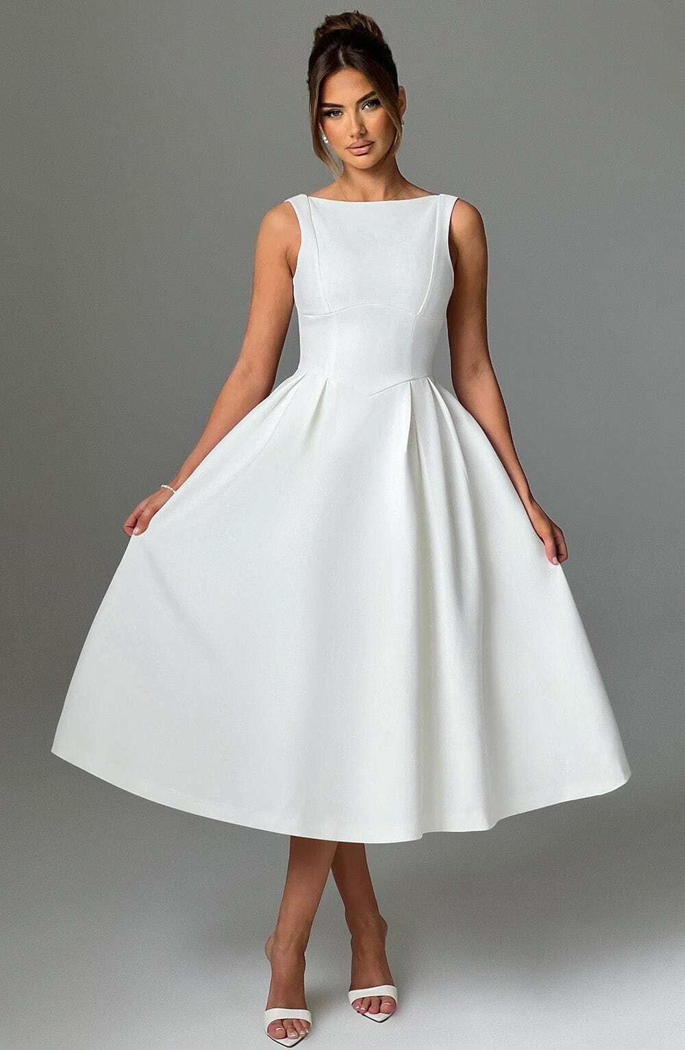 Clarabella Midi Dress - Ivory - Image 2