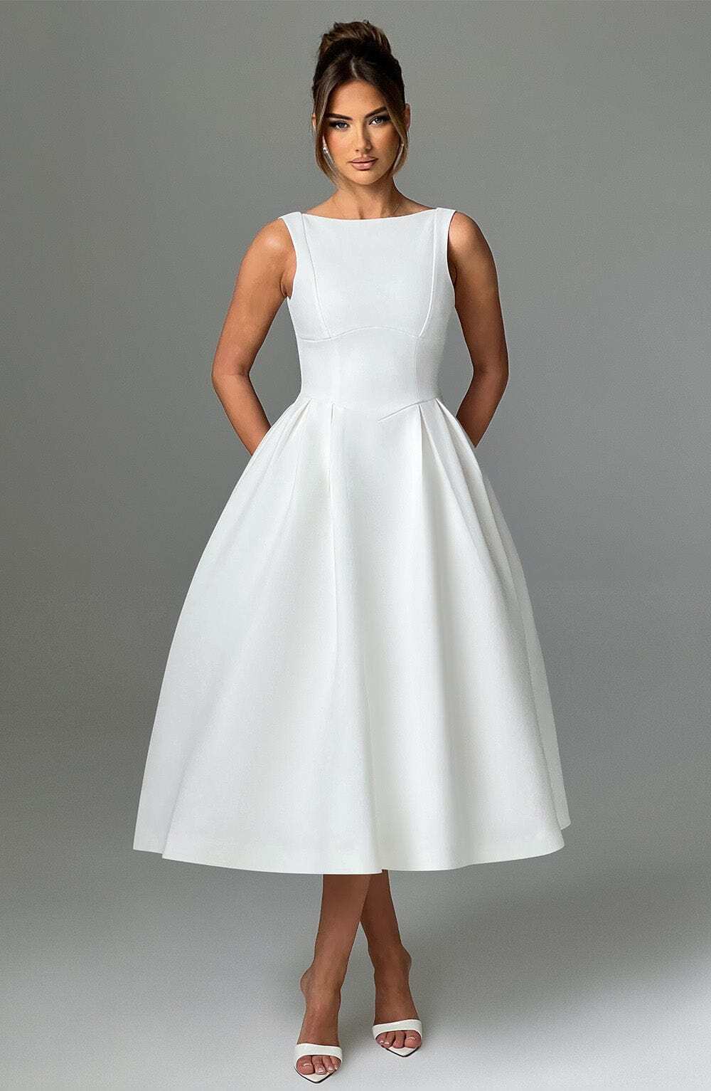Clarabella Midi Dress - Ivory - Image 9