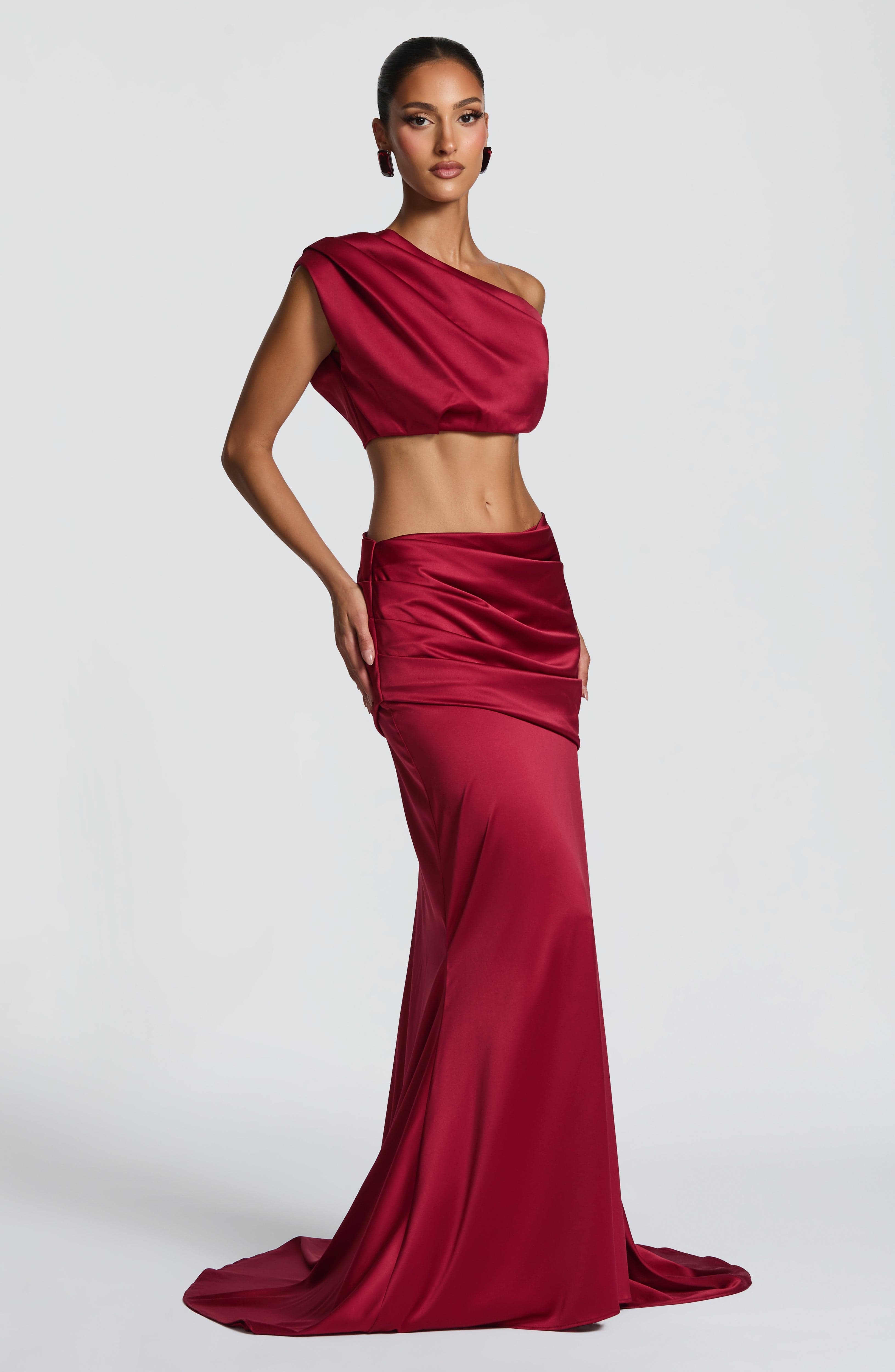 Claudette Maxi Skirt - Burgundy - Image 5