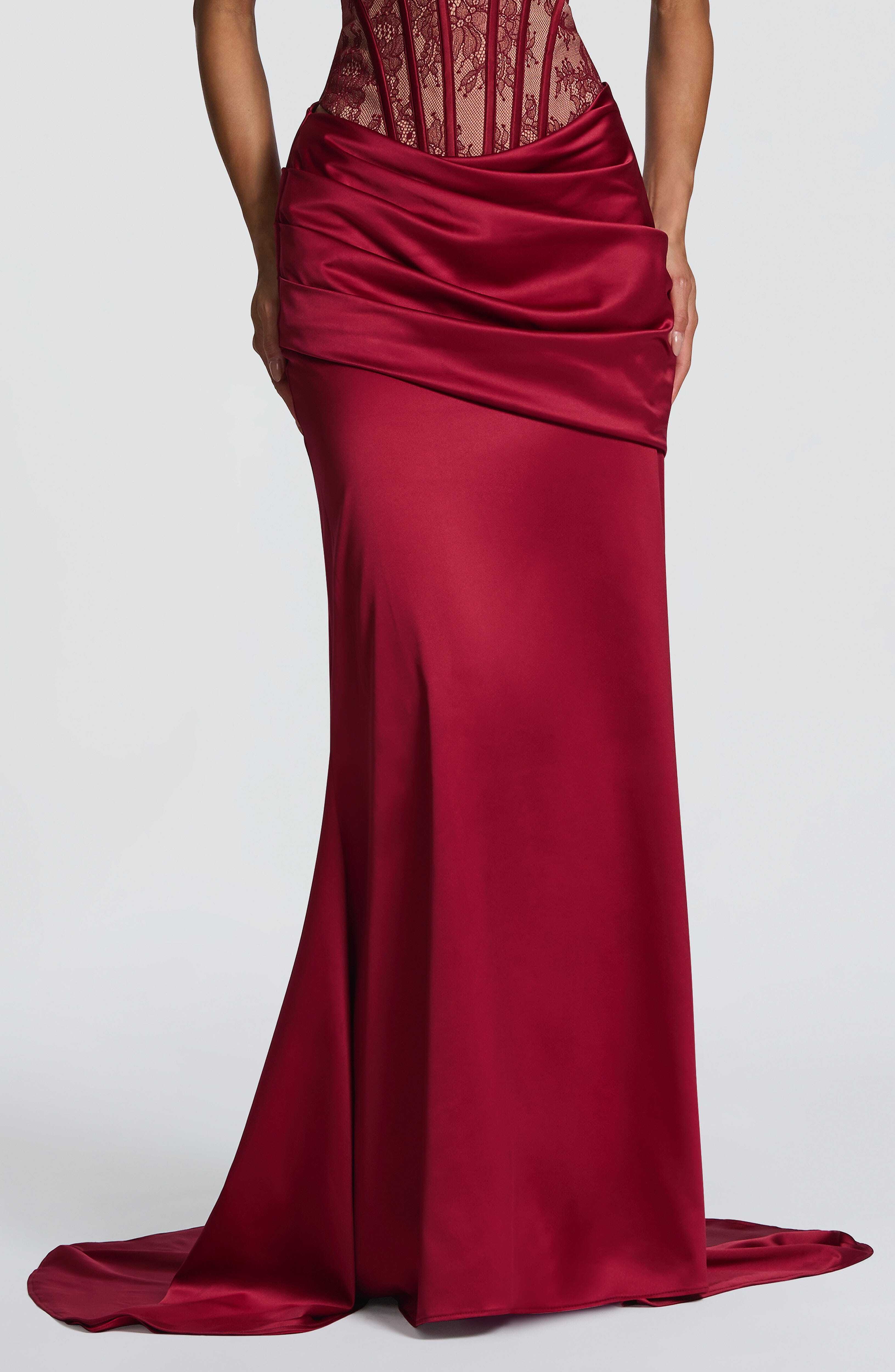 Claudette Maxi Skirt - Burgundy - Image 3